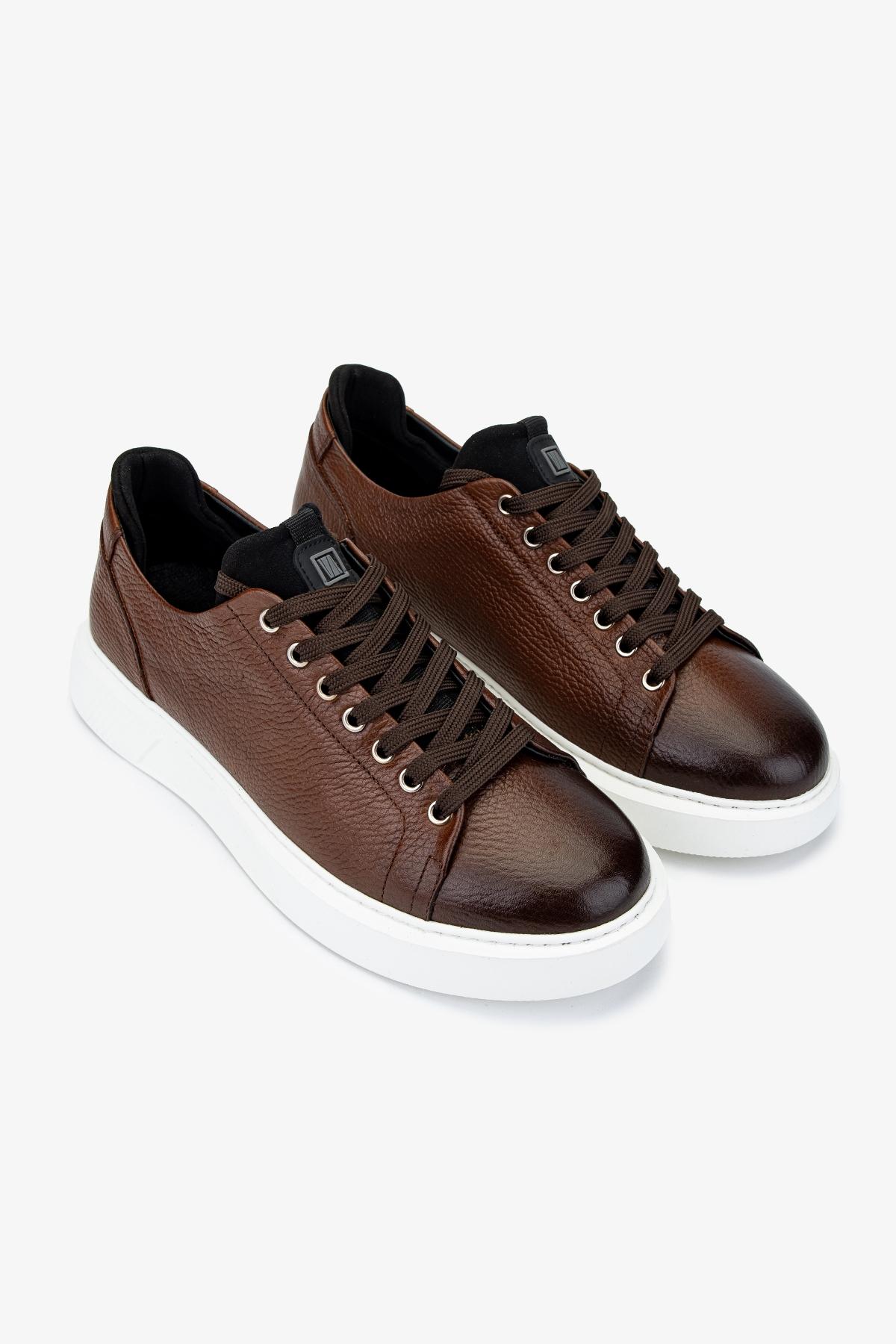 Valmenti Erkek Hakiki Deri Kahverengi Sneakers & Spor Ayakkabı