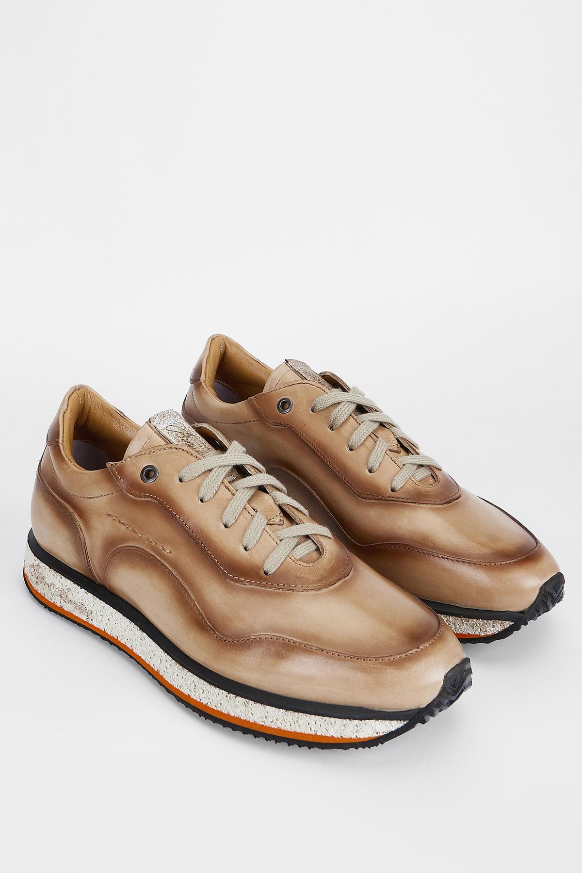 Branchini Erkek Hakiki Deri Bej Sneakers & Spor Ayakkabı
