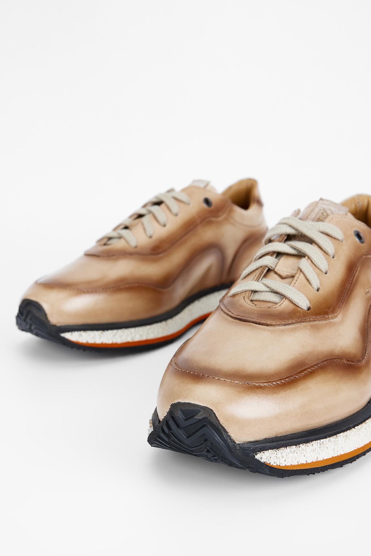 Branchini Erkek Hakiki Deri Bej Sneakers & Spor Ayakkabı