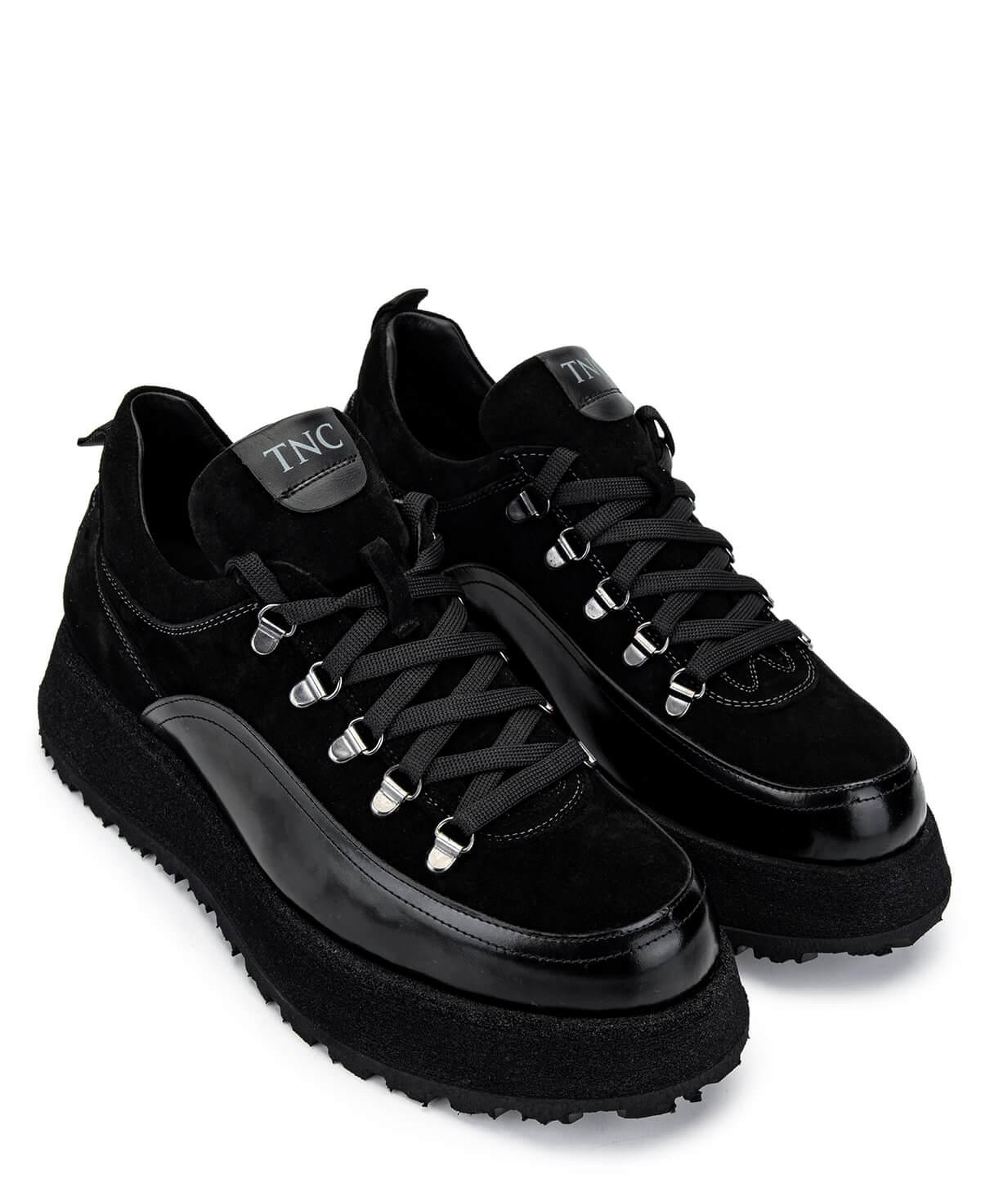 Tamer Tanca Erkek Hakiki Deri Siyah Süet Sneakers & Spor Ayakkabı