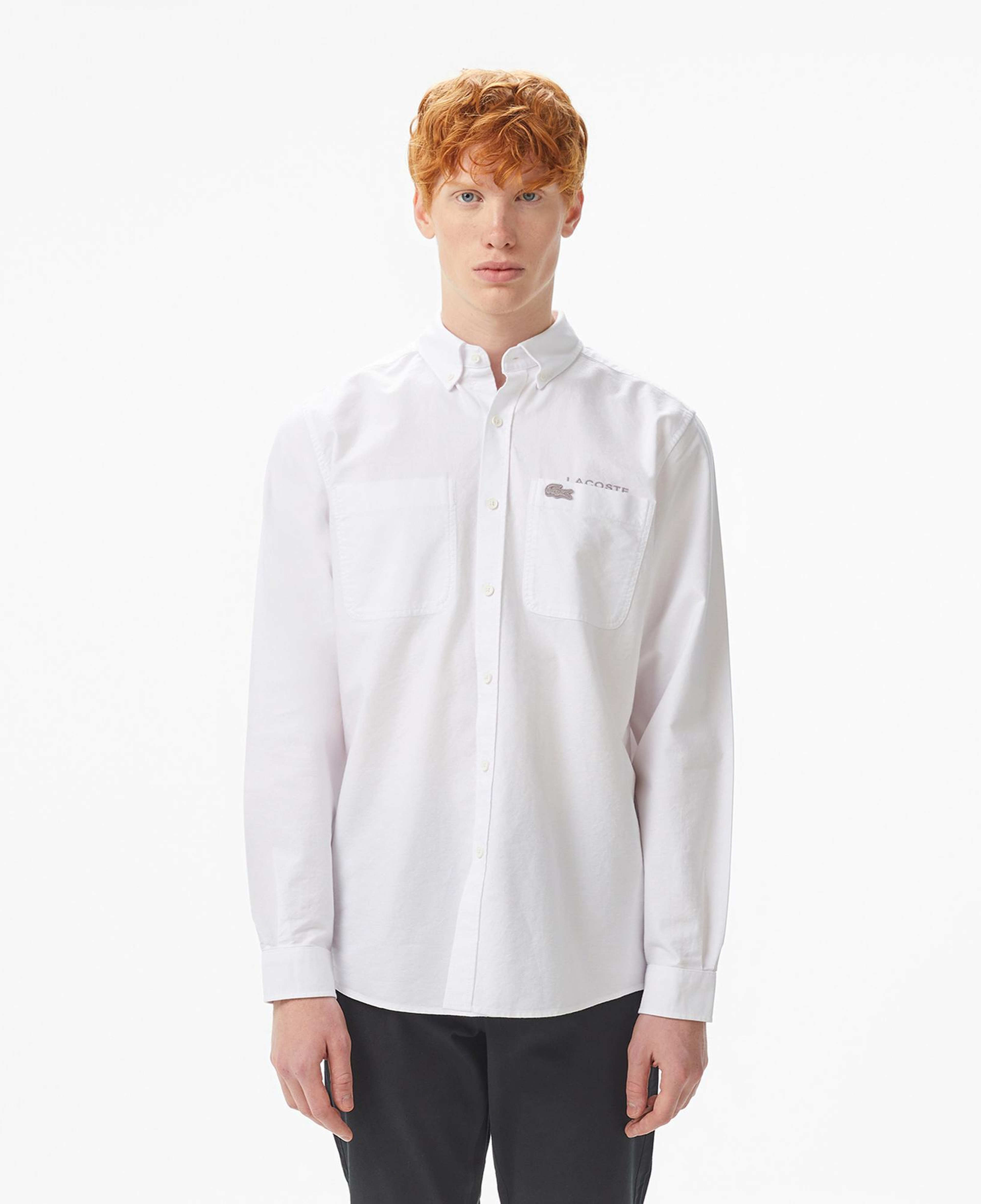 Lacoste Erkek Regular Fit Düğmeli Yaka Beyaz Gömlek
