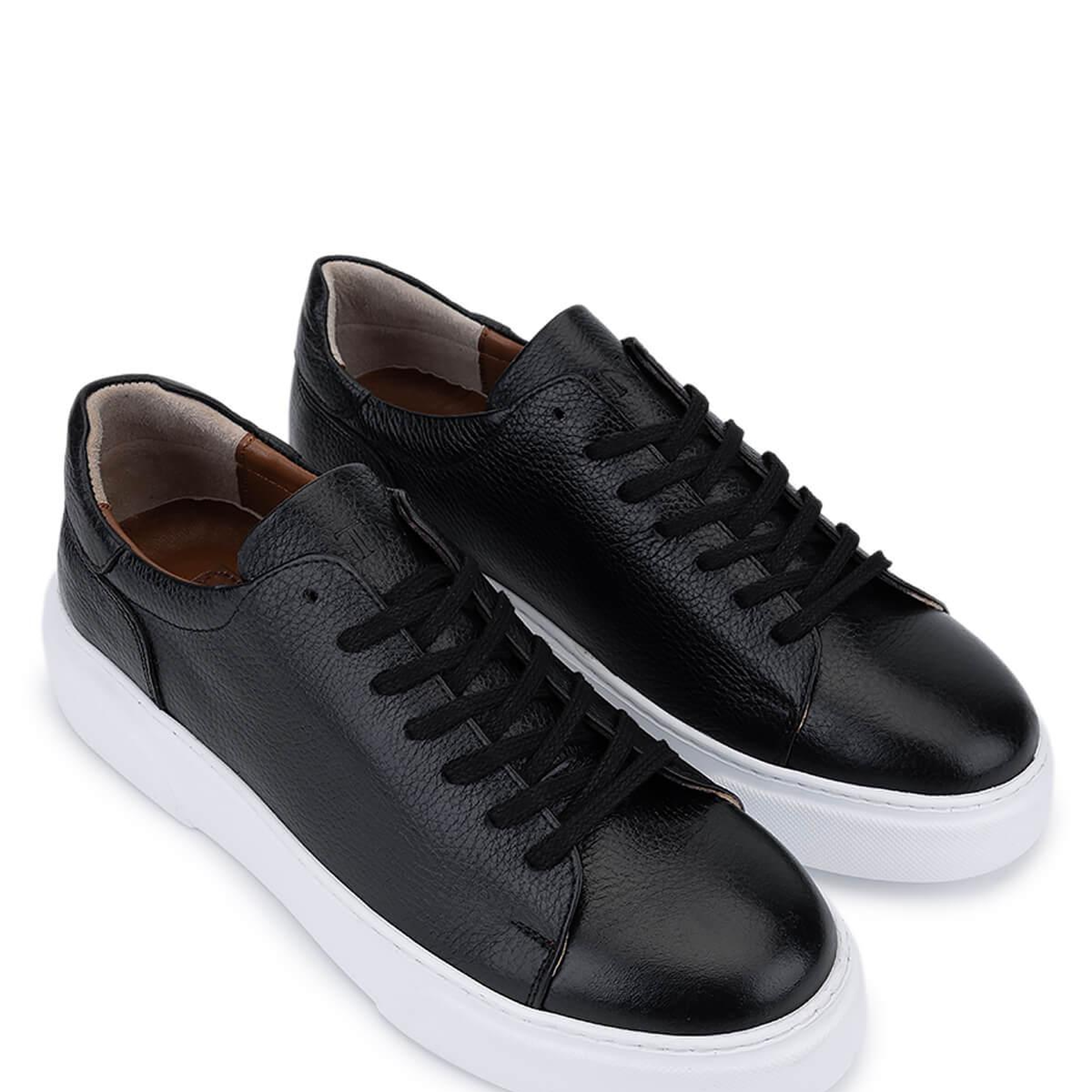 Tamer Tanca Erkek Hakiki Deri Siyah Sneakers & Spor Ayakkabı