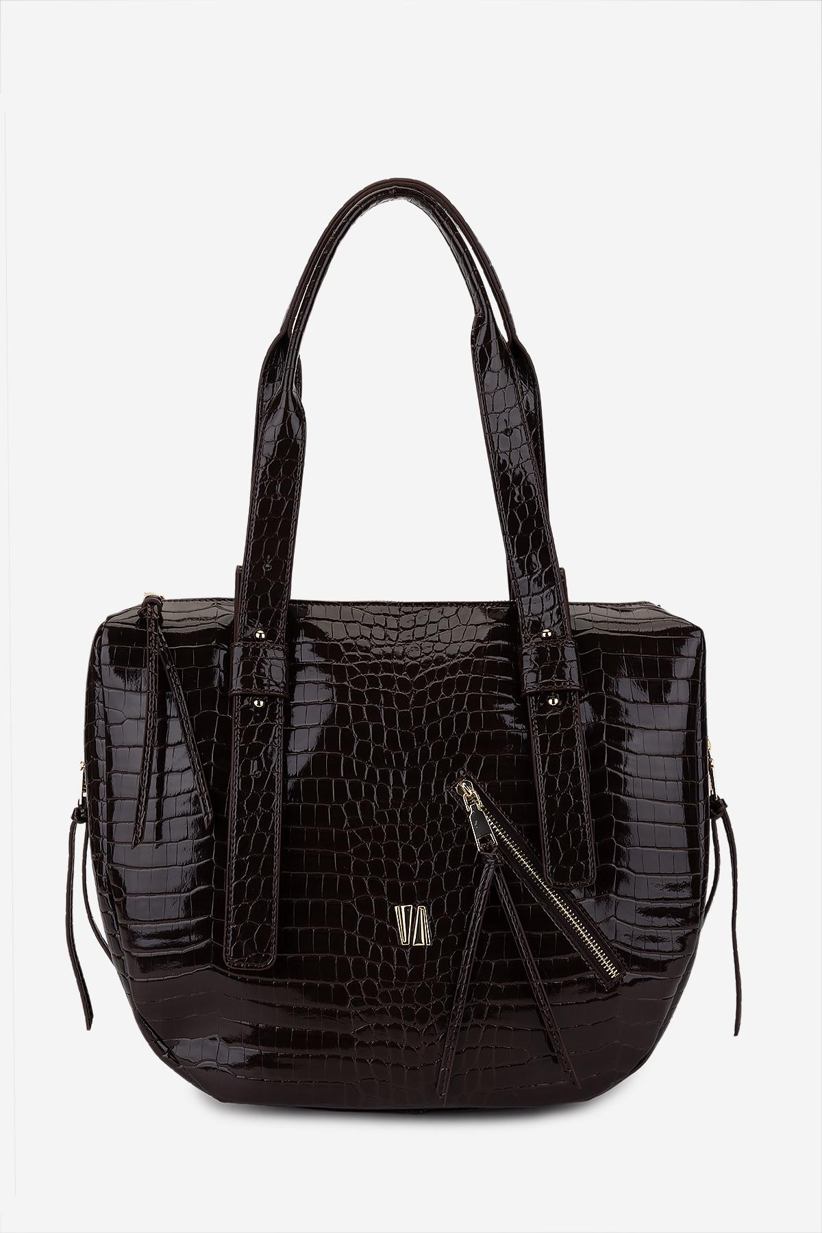 Valmenti Kadın Suni Deri Kahverengi Omuz Çanta