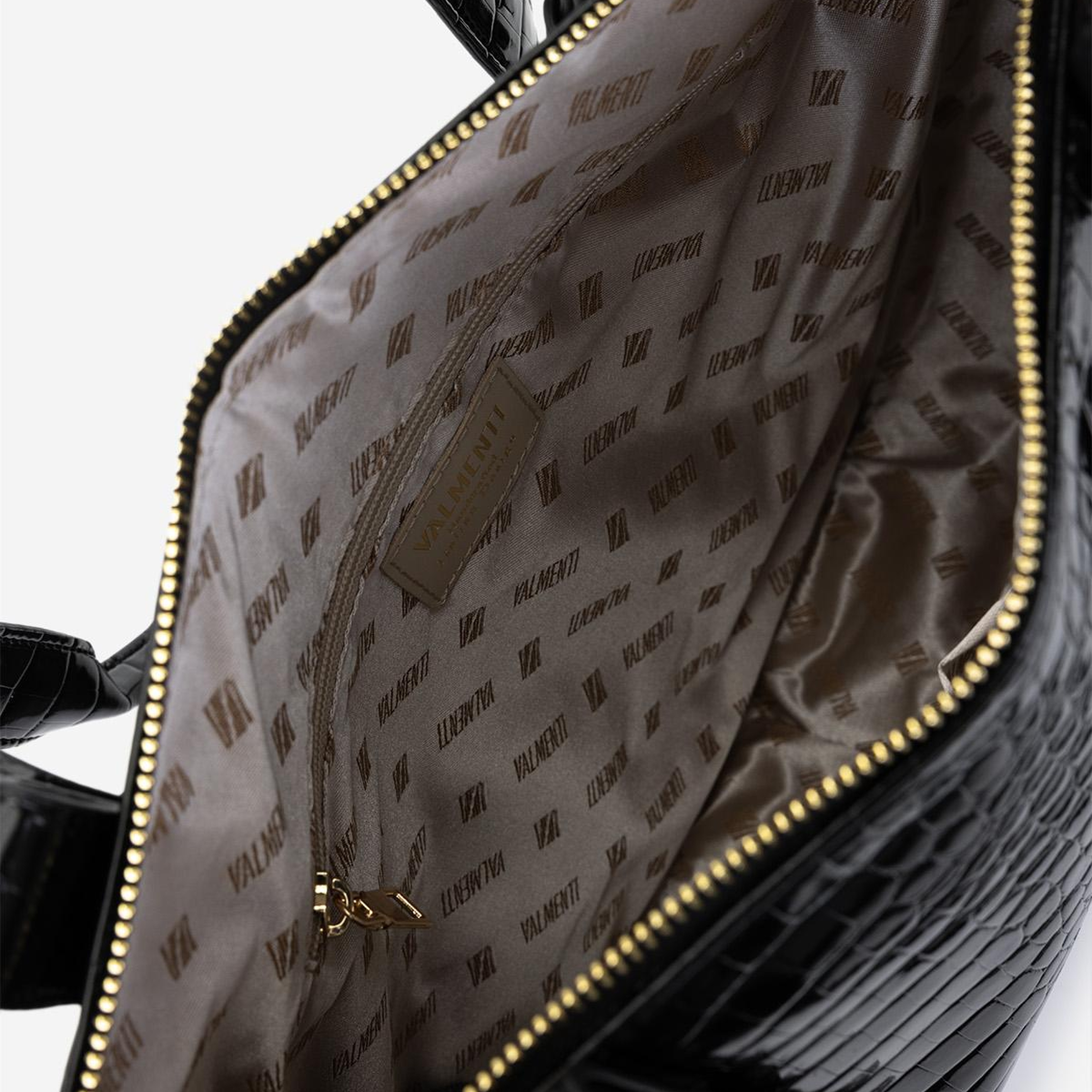 Valmenti Kadın Suni Deri Siyah Kroko Omuz Çanta