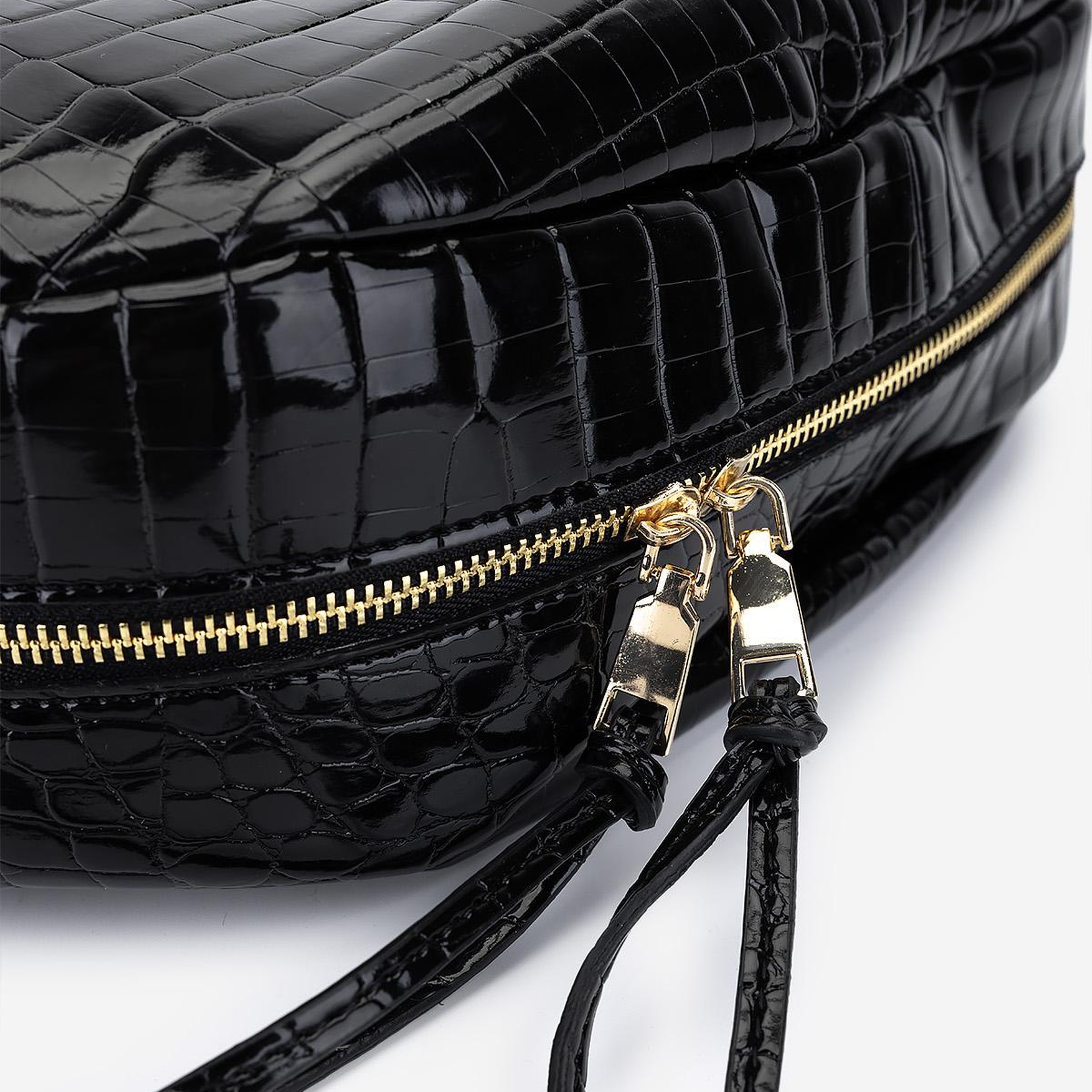 Valmenti Kadın Suni Deri Siyah Kroko Omuz Çanta