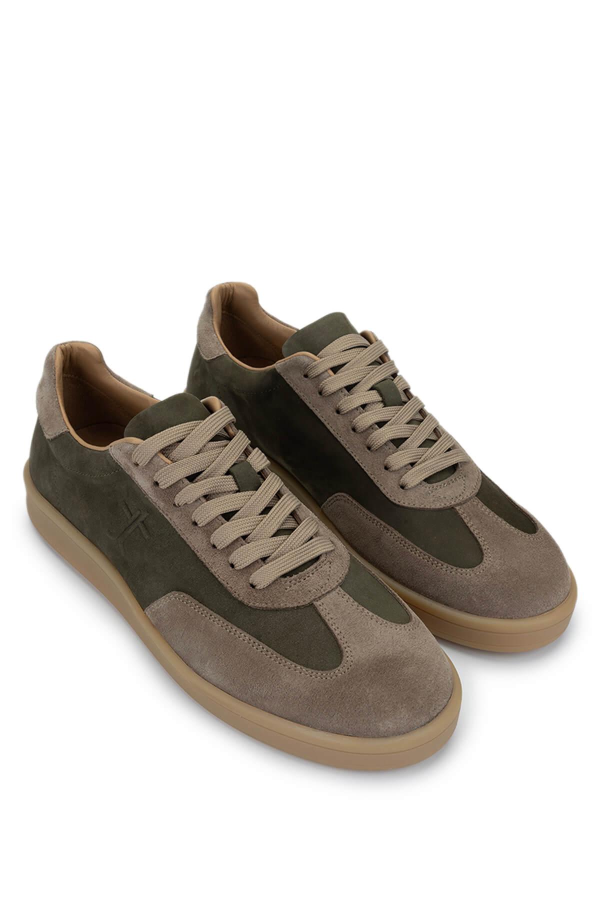 Tamer Tanca Erkek Hakiki Deri Haki Sneakers & Spor Ayakkabı