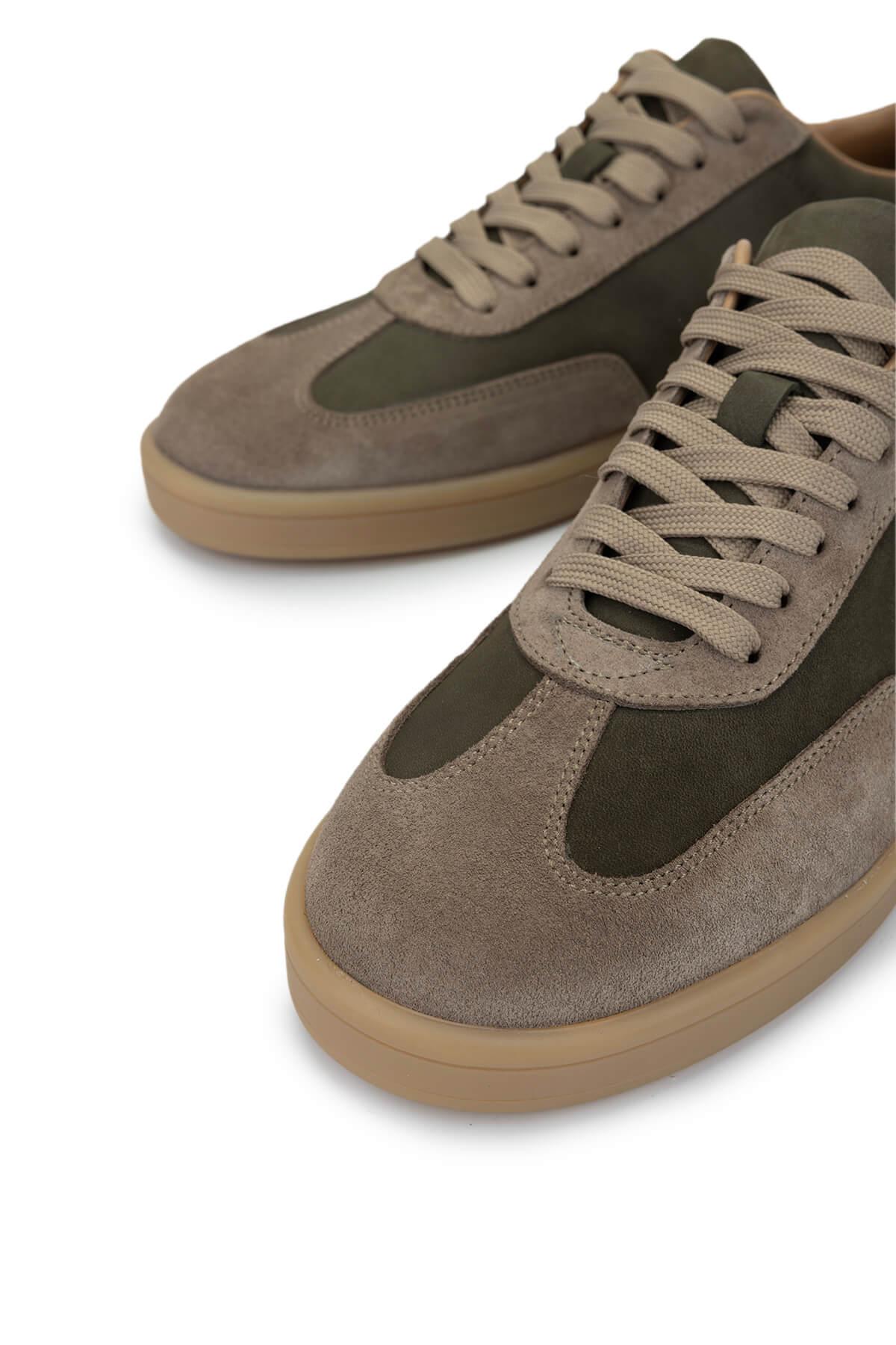 Tamer Tanca Erkek Hakiki Deri Haki Sneakers & Spor Ayakkabı