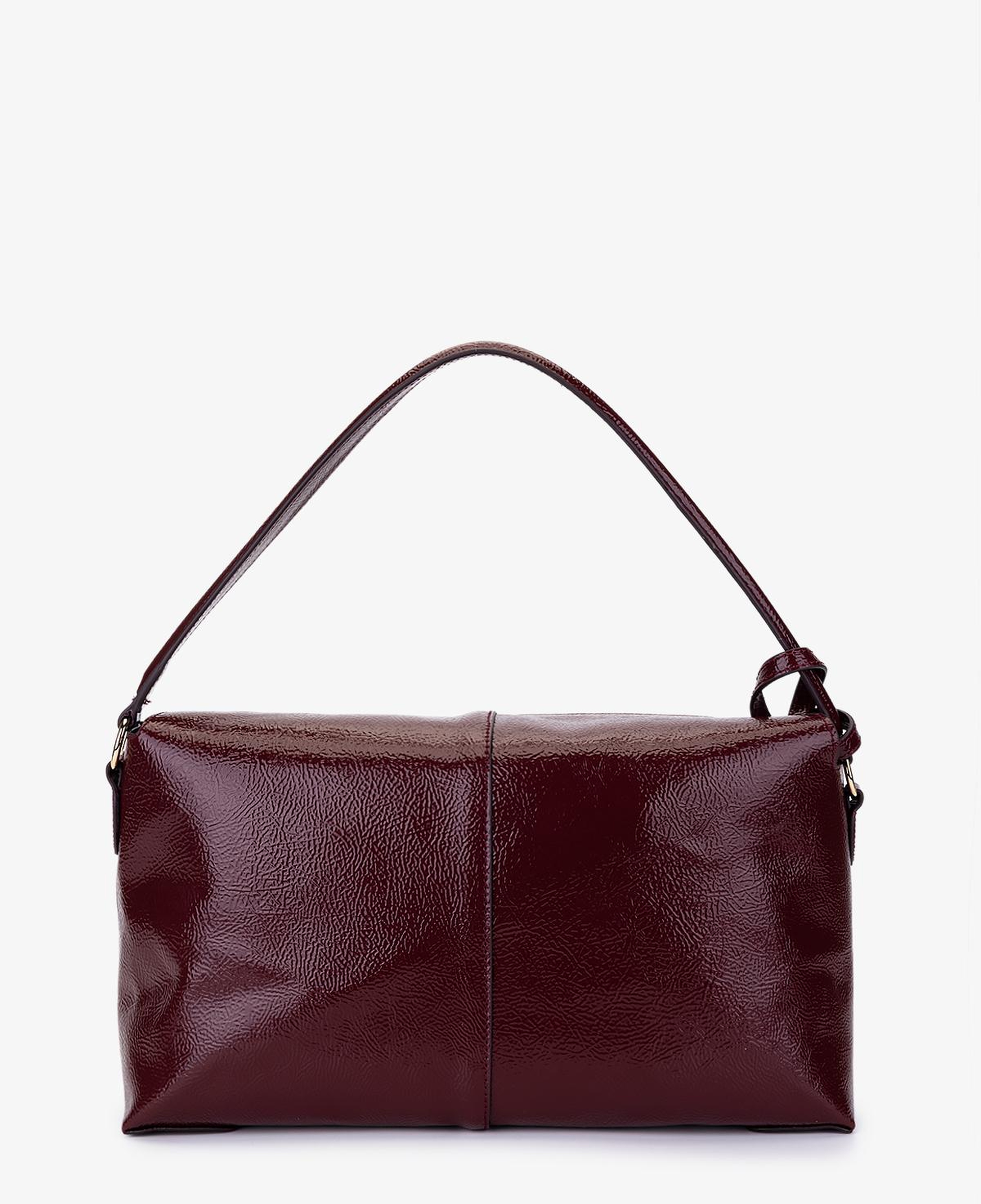 Valmenti Kadın Suni Deri Bordo Rugan Kol Çantası