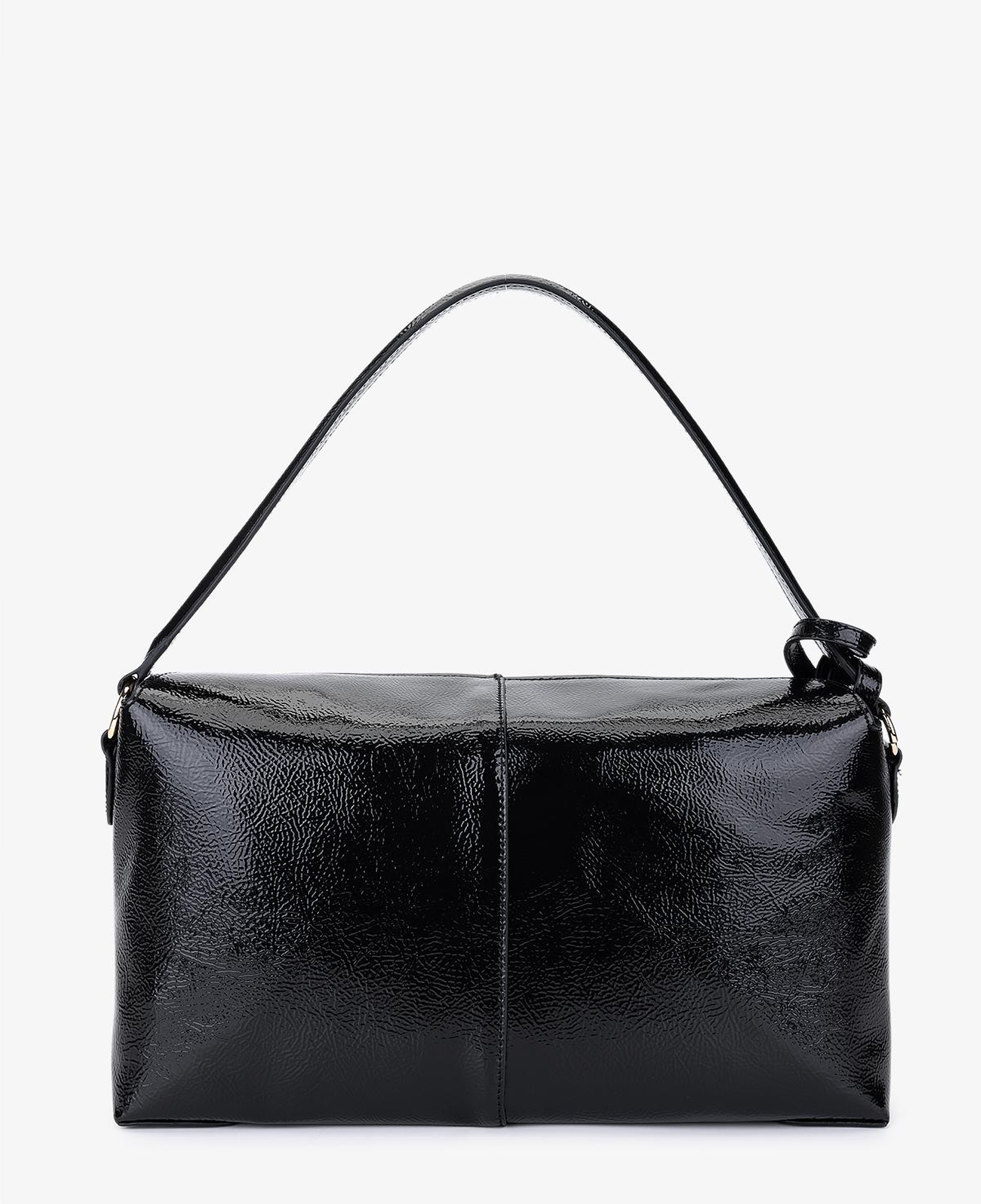 Valmenti Kadın Suni Deri Siyah Kırışık Rugan Kol Çantası