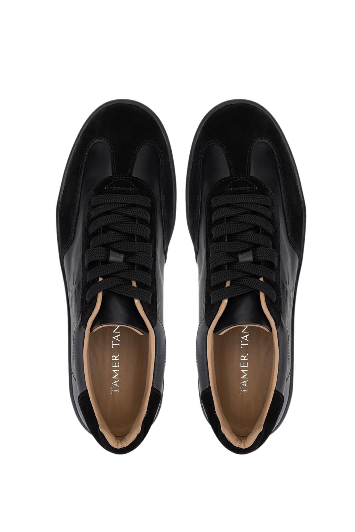 Tamer Tanca Erkek Hakiki Deri Siyah Sneakers & Spor Ayakkabı