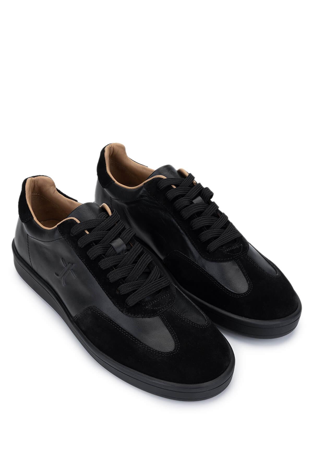 Tamer Tanca Erkek Hakiki Deri Siyah Sneakers & Spor Ayakkabı