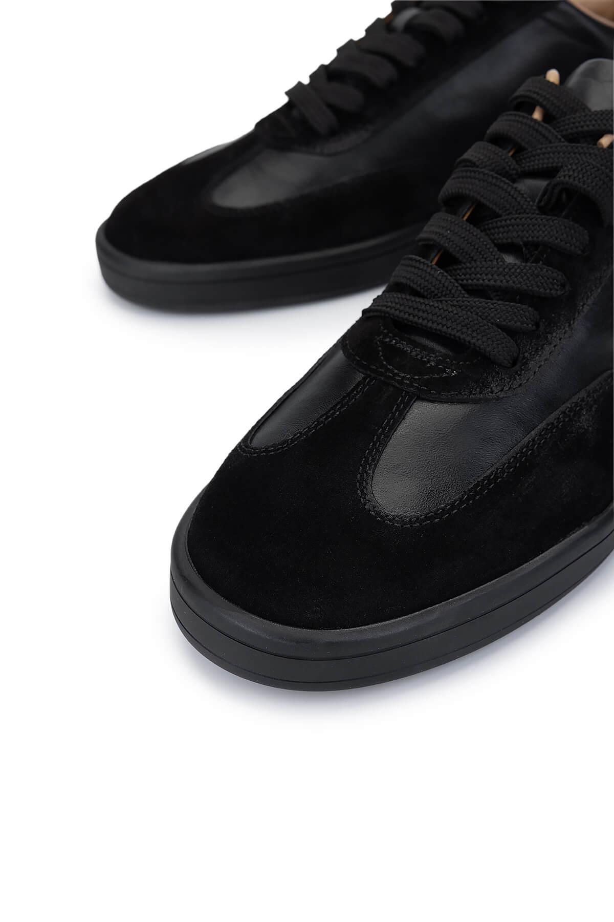 Tamer Tanca Erkek Hakiki Deri Siyah Sneakers & Spor Ayakkabı