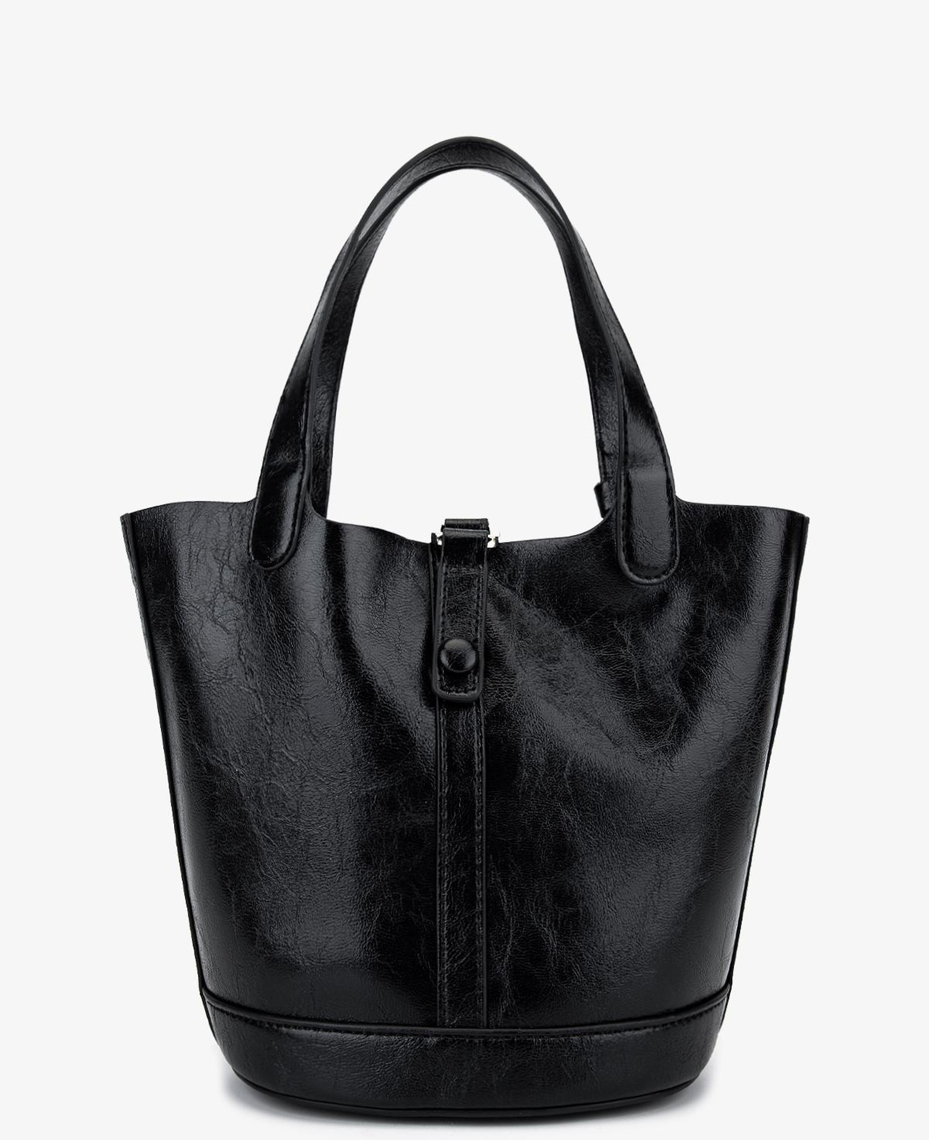 Valmenti Kadın Suni Deri Siyah Omuz Çanta