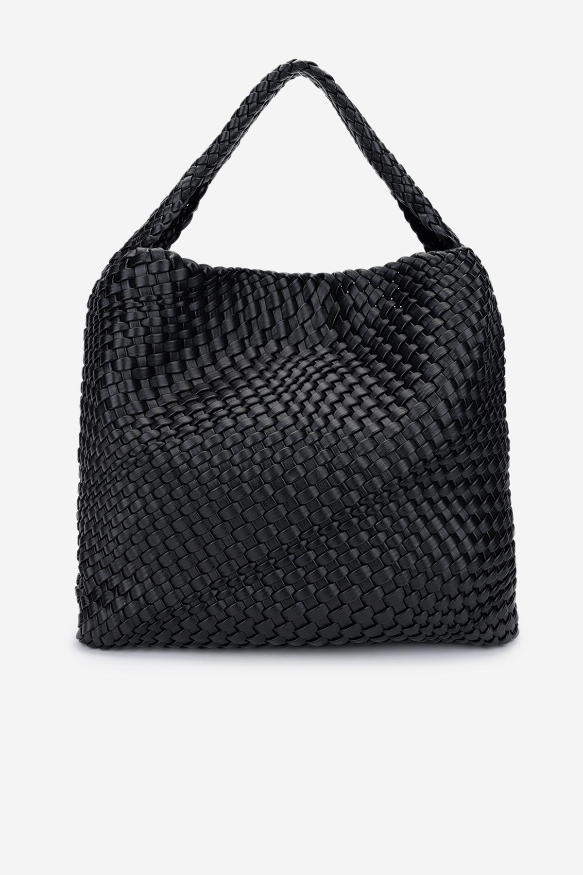 Valmenti Kadın Suni Deri Siyah Omuz Çanta