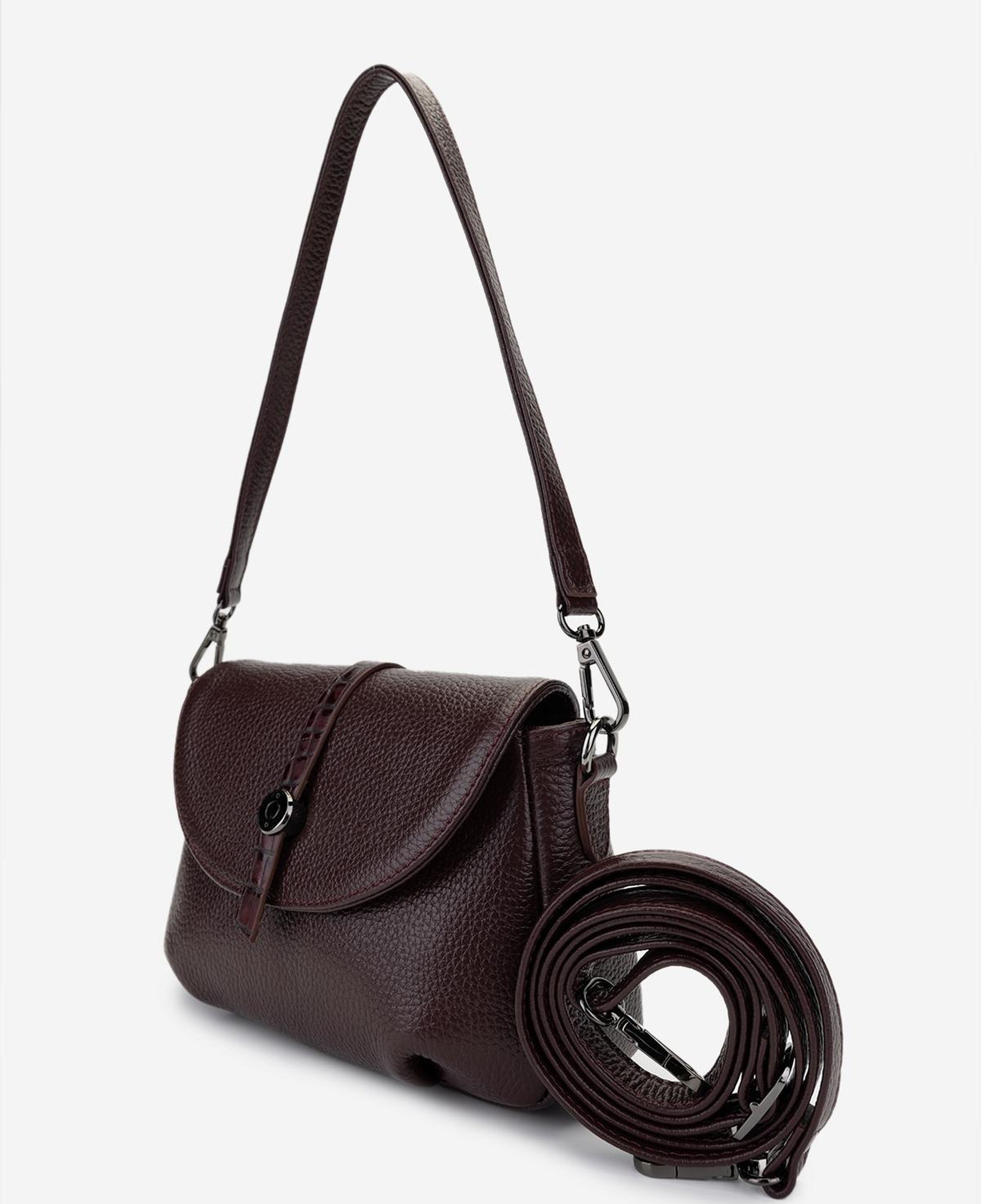 Valmenti Kadın Hakiki Deri Bordo Kol Çantası