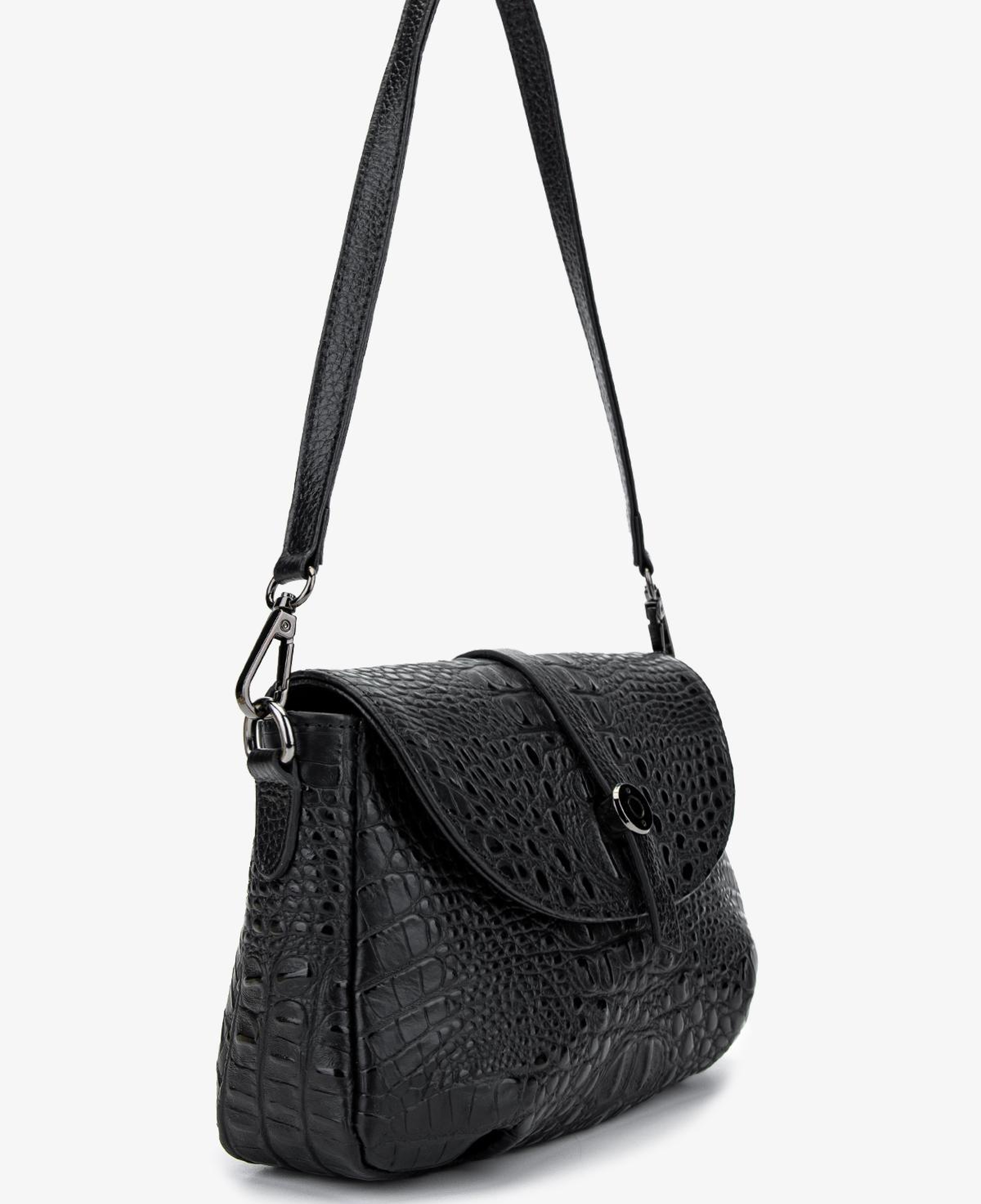 Valmenti Kadın Hakiki Deri Siyah Kol Çantası