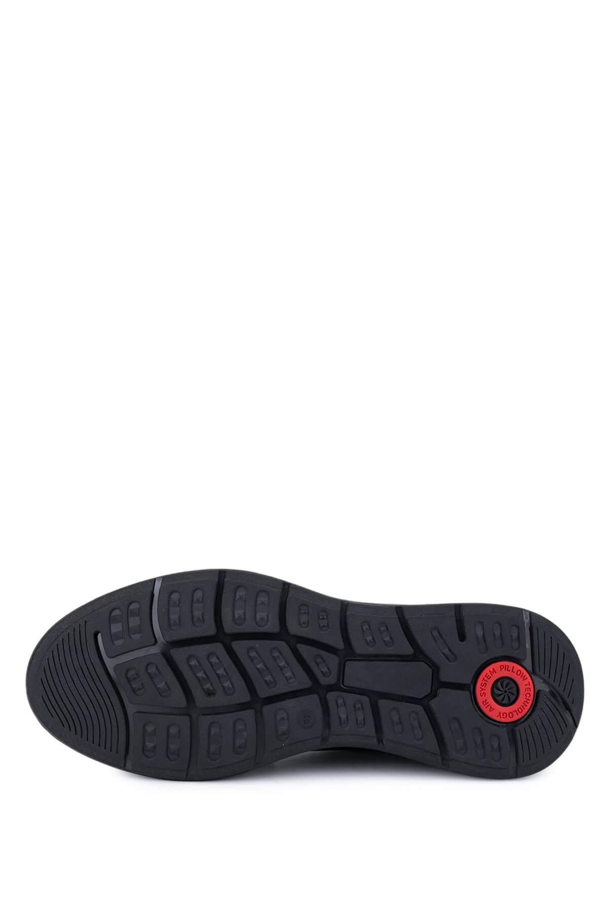 Tamer Tanca Erkek Hakiki Deri Siyah Sneakers & Spor Bot