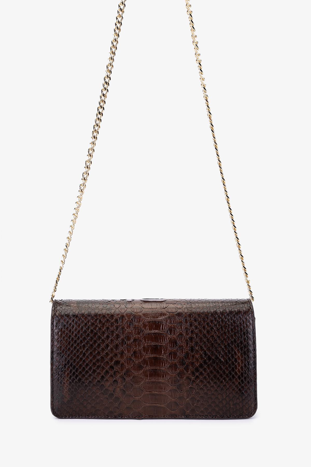 Valmenti Kadın Hakiki Deri Kahverengi Omuz Çanta