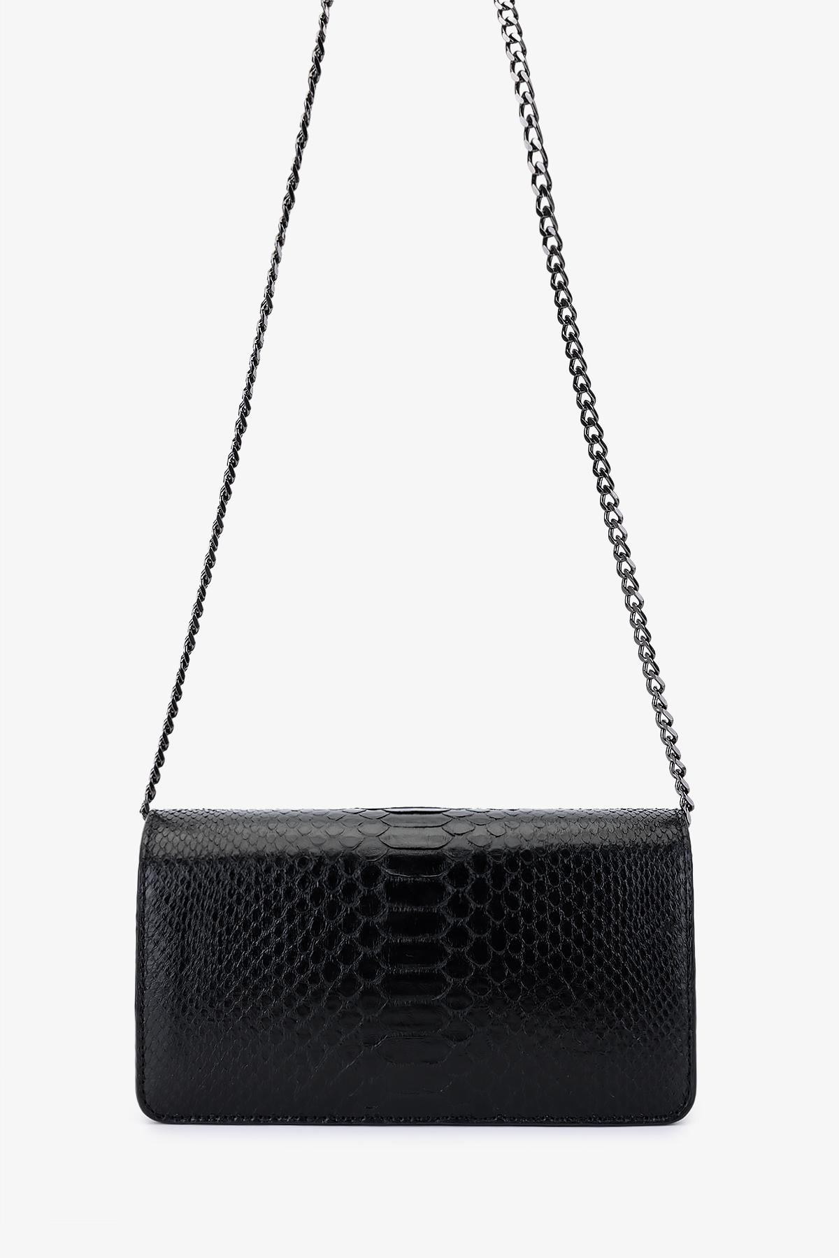 Valmenti Kadın Hakiki Deri Siyah Omuz Çanta