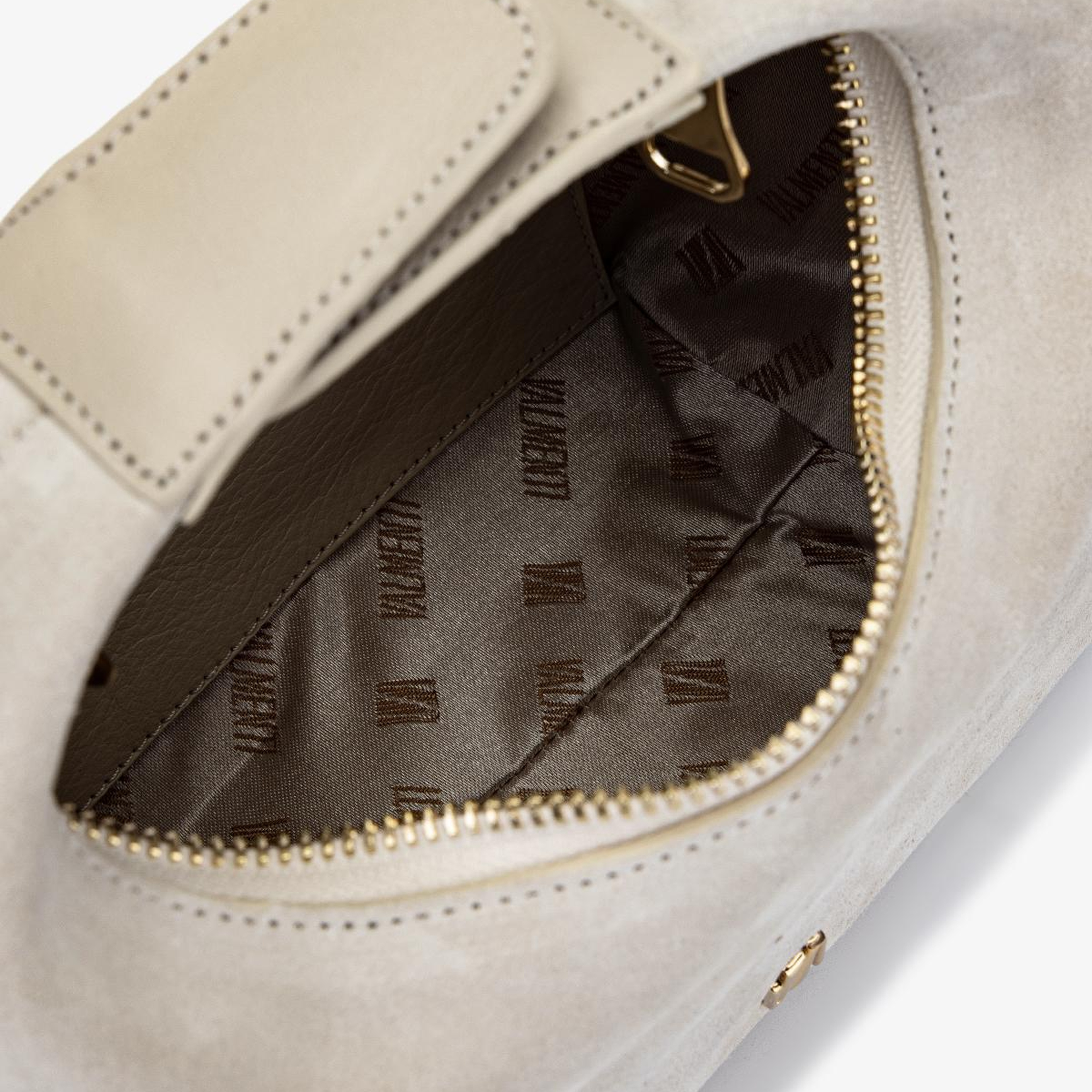 Valmenti Kadın Hakiki Deri Bej Süet El Çantası