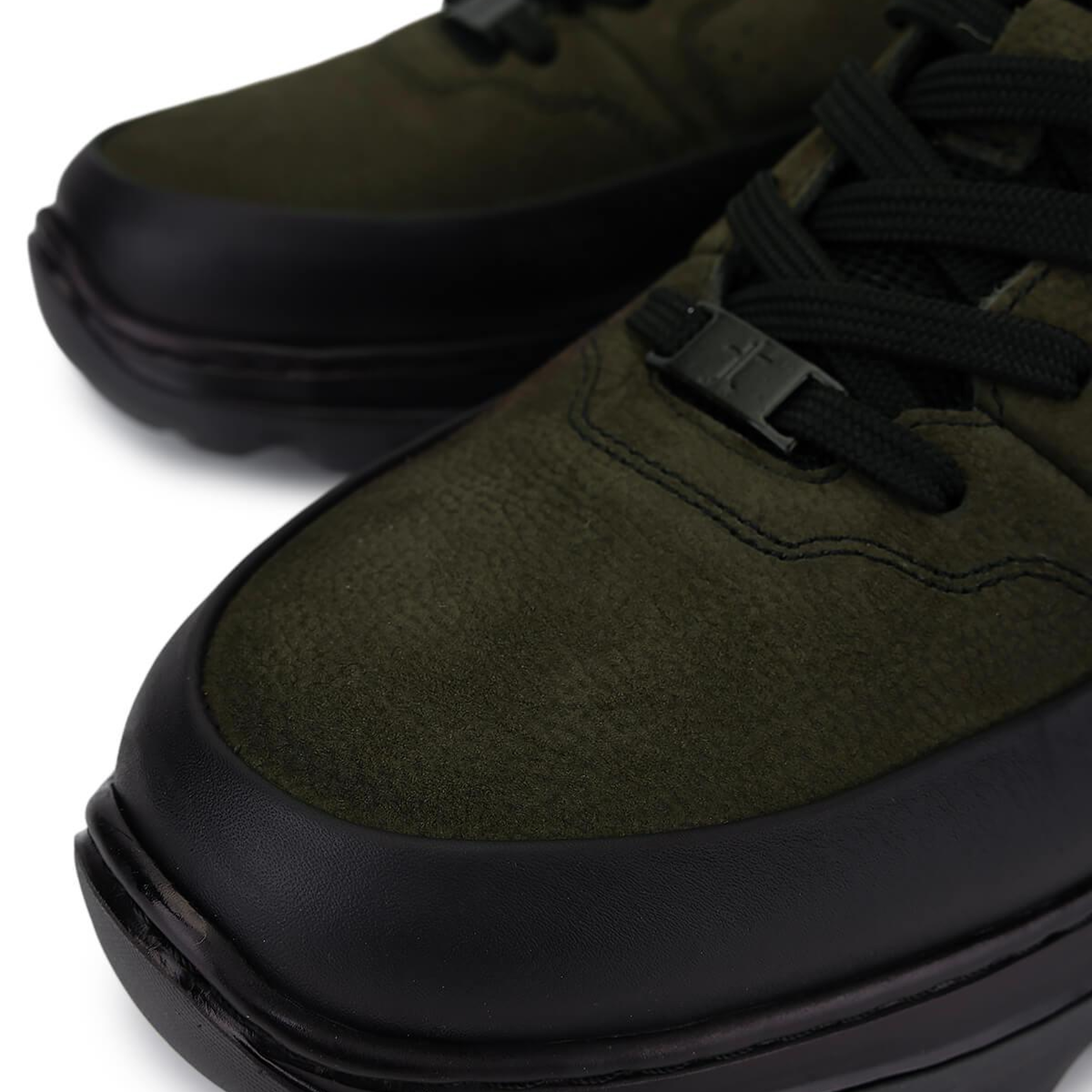 Tamer Tanca Erkek Hakiki Deri Siyah Mat/Haki Sneakers & Spor Ayakkabı
