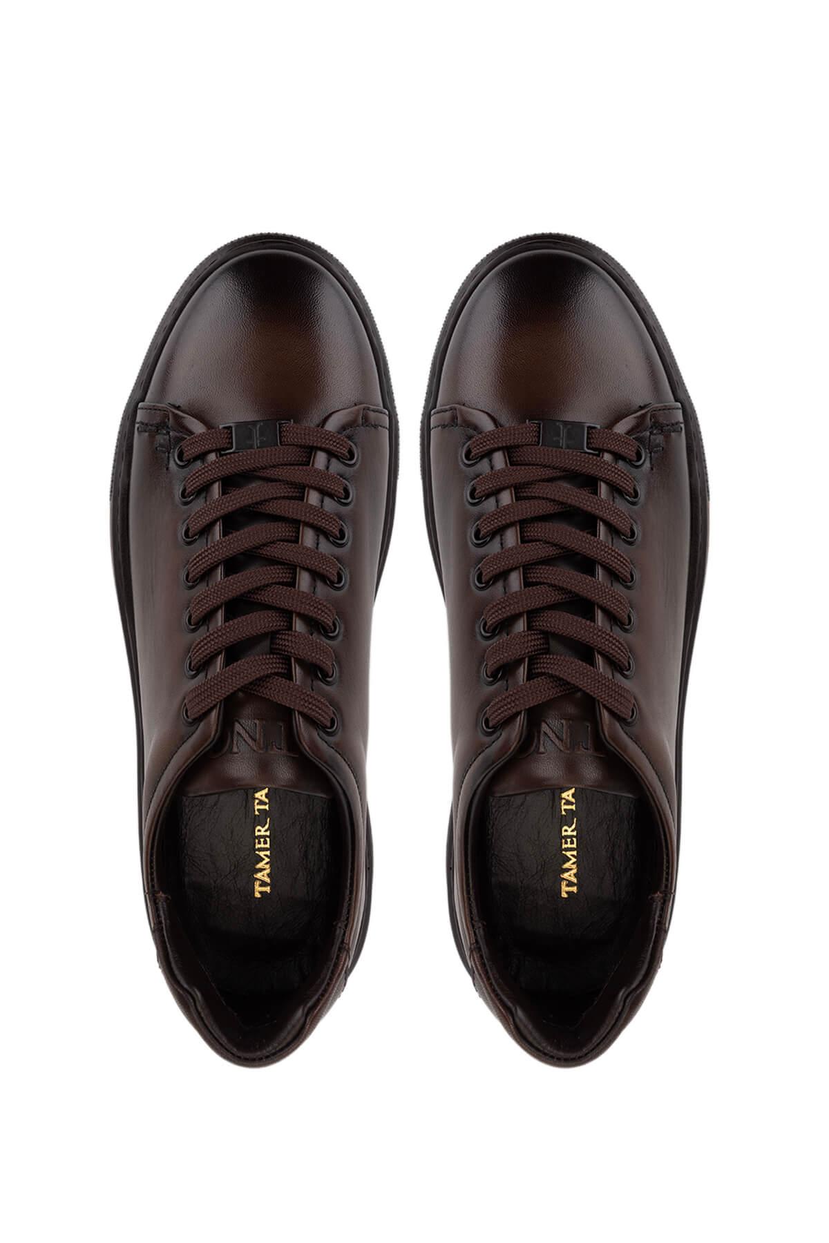 Tamer Tanca Erkek Hakiki Deri Kahverengi Sneakers & Spor Ayakkabı