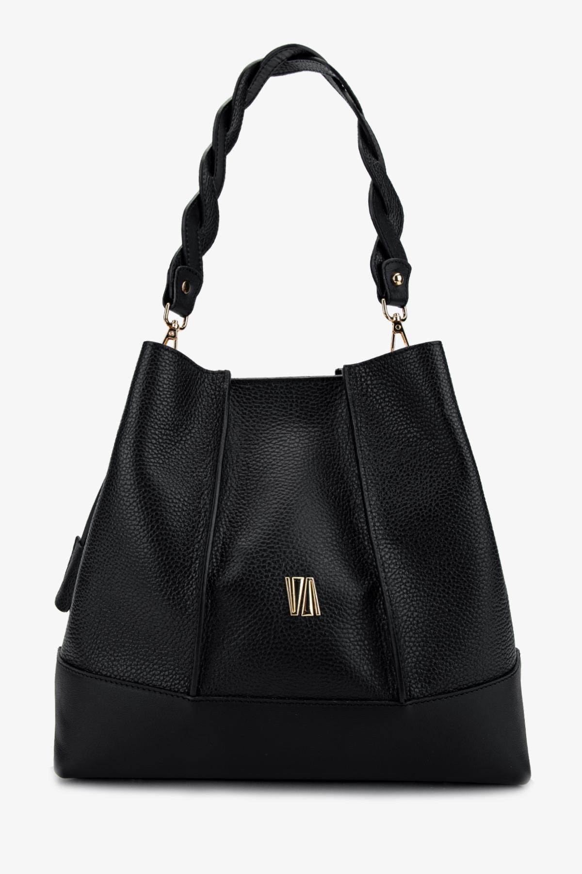 Valmenti Kadın Hakiki Deri Siyah Floter Omuz Çanta