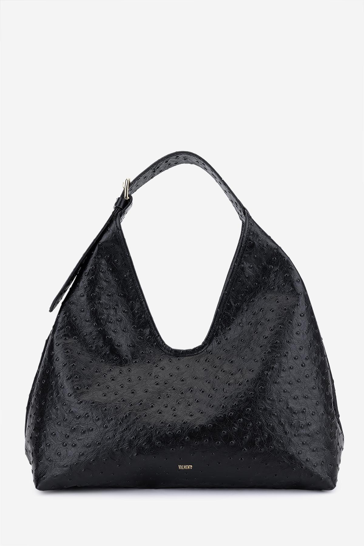 Valmenti Kadın Hakiki Deri Siyah Omuz Çanta