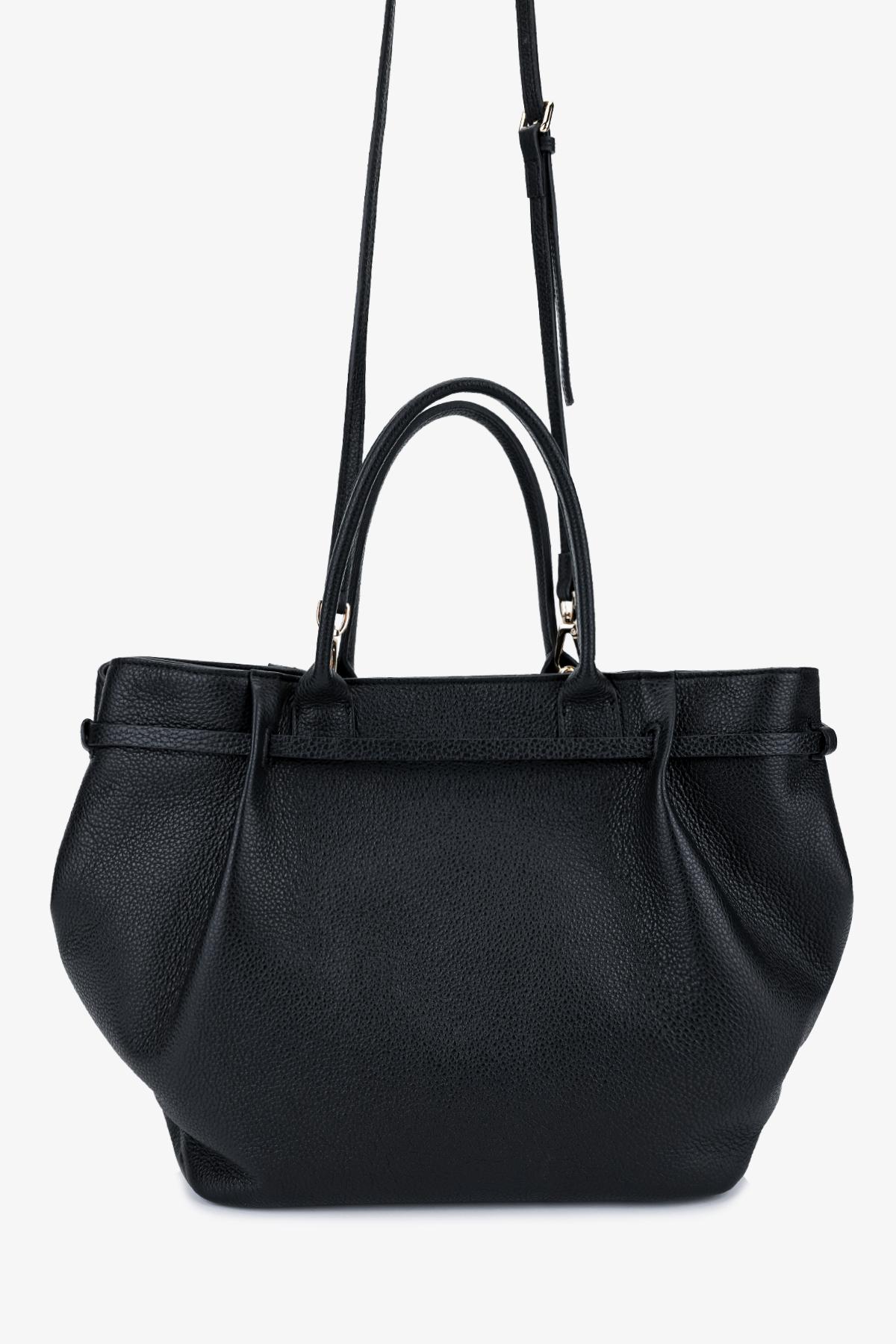 Valmenti Kadın Hakiki Deri Siyah Omuz Çanta