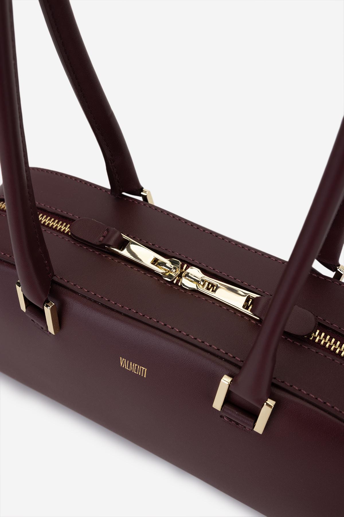 Valmenti Kadın Hakiki Deri Bordo Omuz Çanta