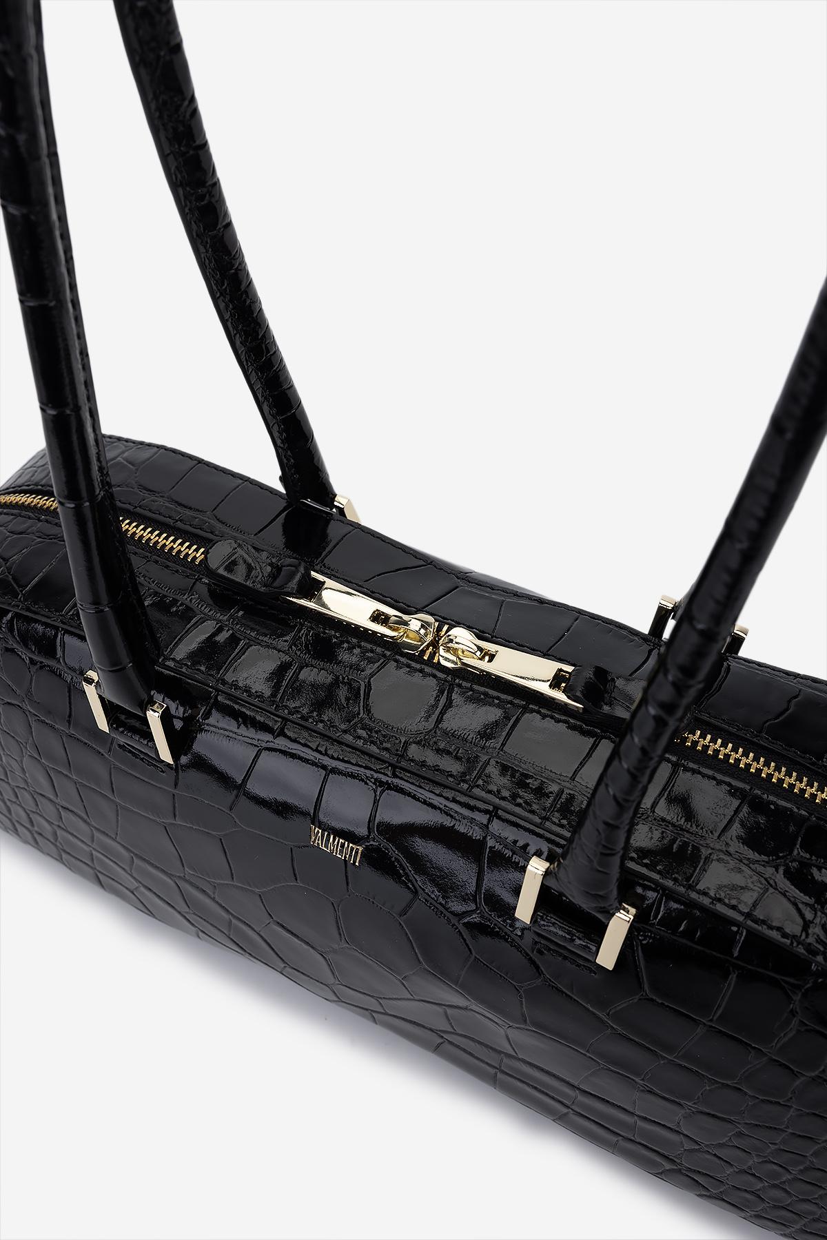 Valmenti Kadın Hakiki Deri Siyah Omuz Çanta