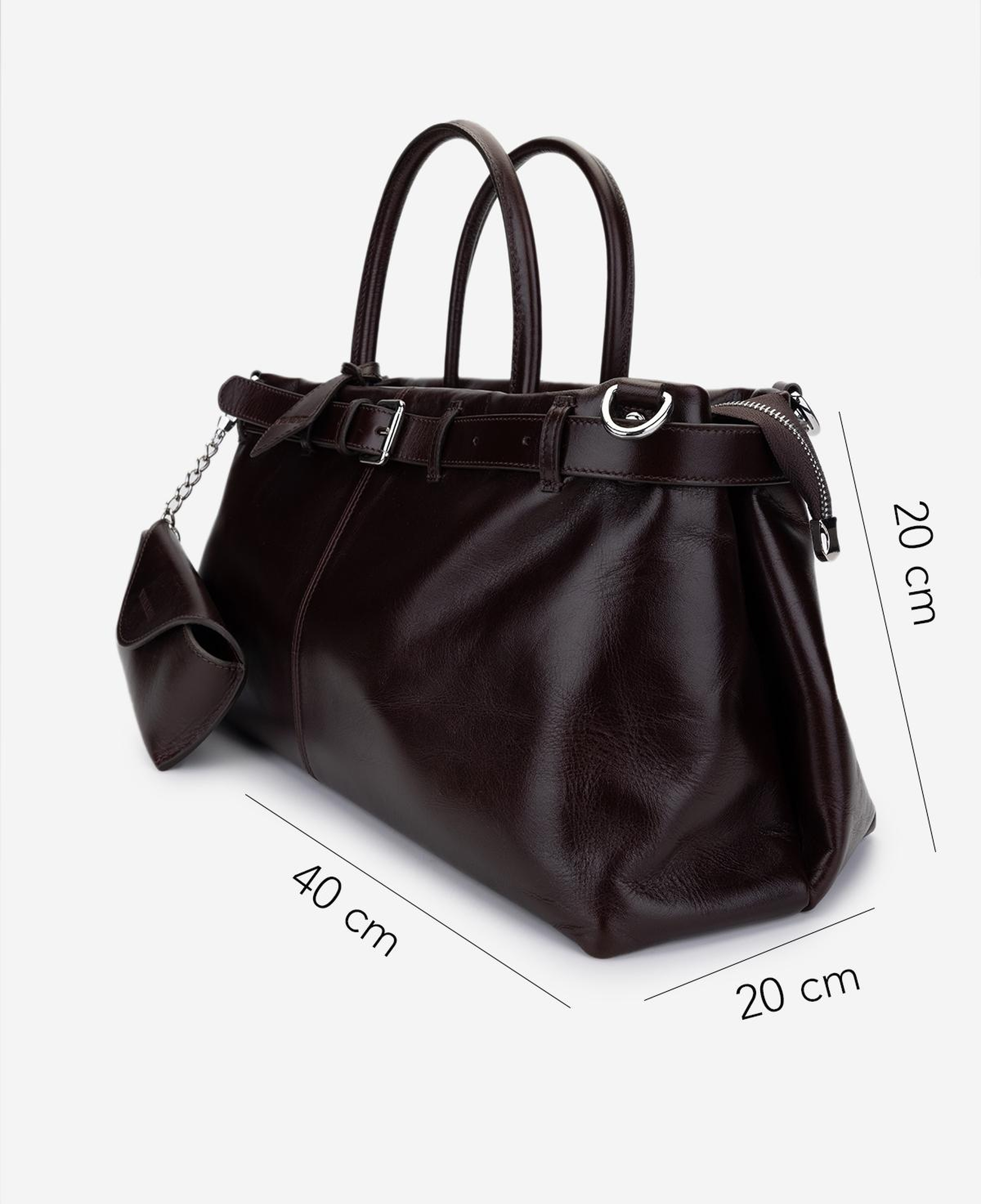 Valmenti Kadın Hakiki Deri Kahverengi Kol Çantası