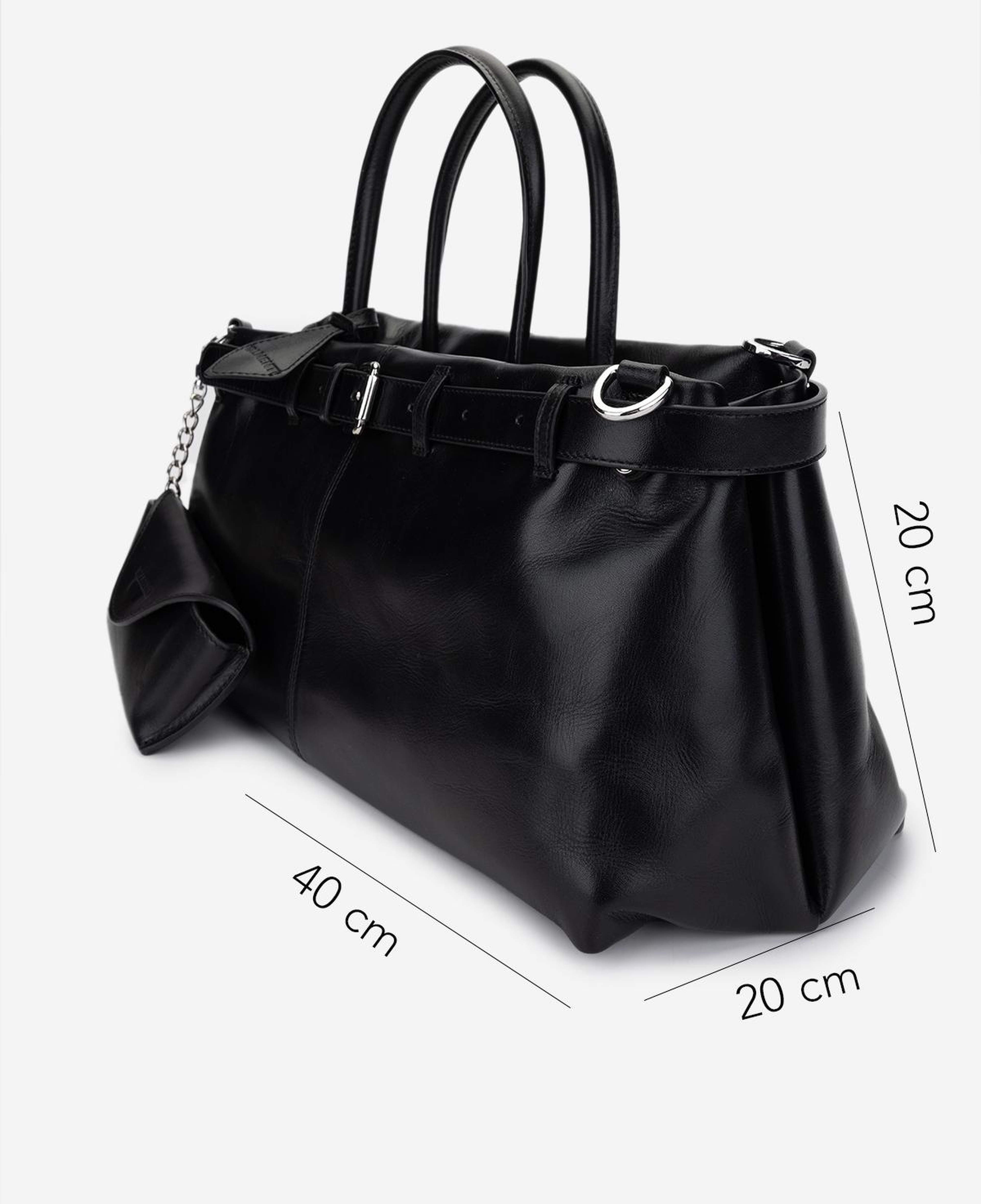 Valmenti Kadın Hakiki Deri Siyah Kol Çantası