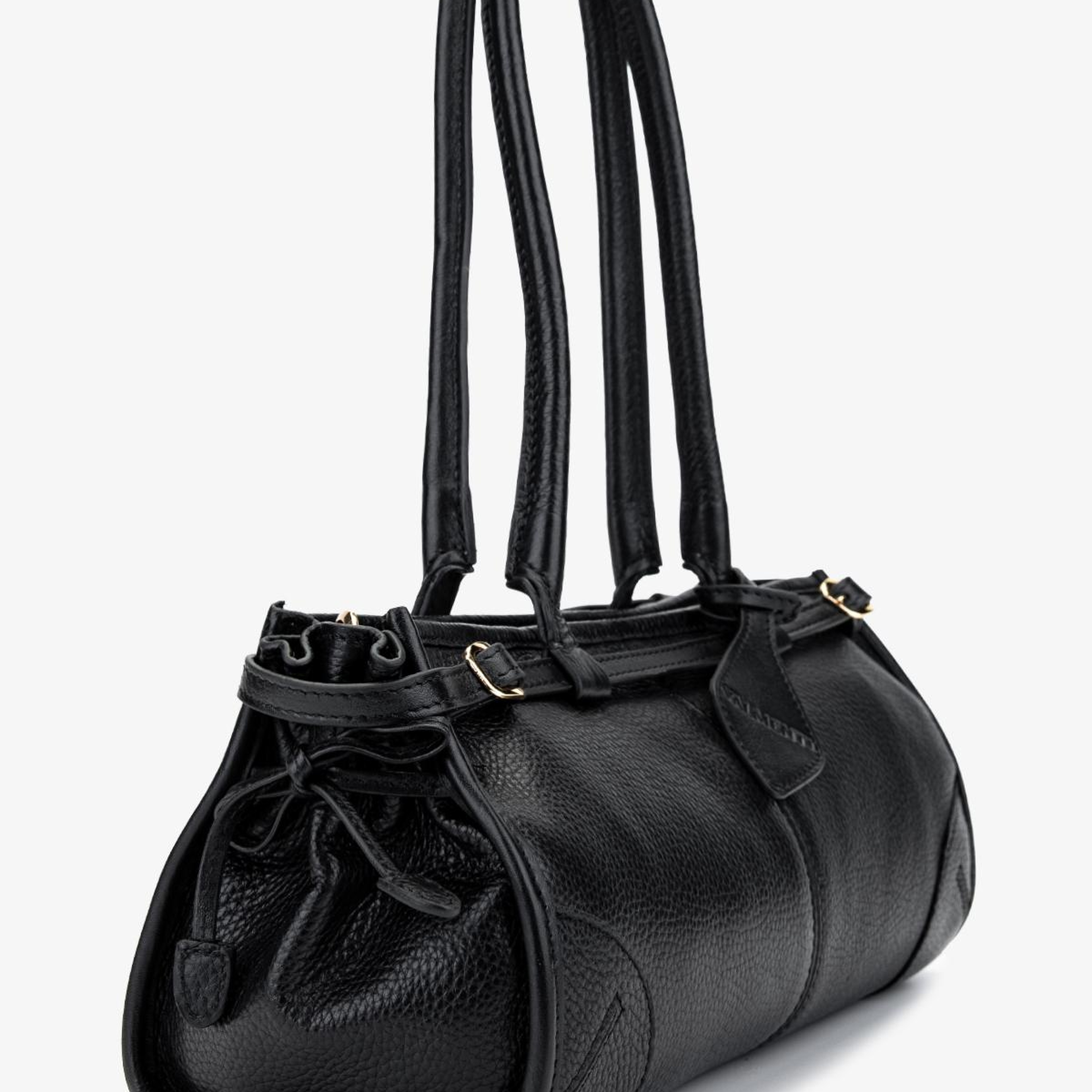 Valmenti Kadın Hakiki Deri Siyah Floter Kol Çantası