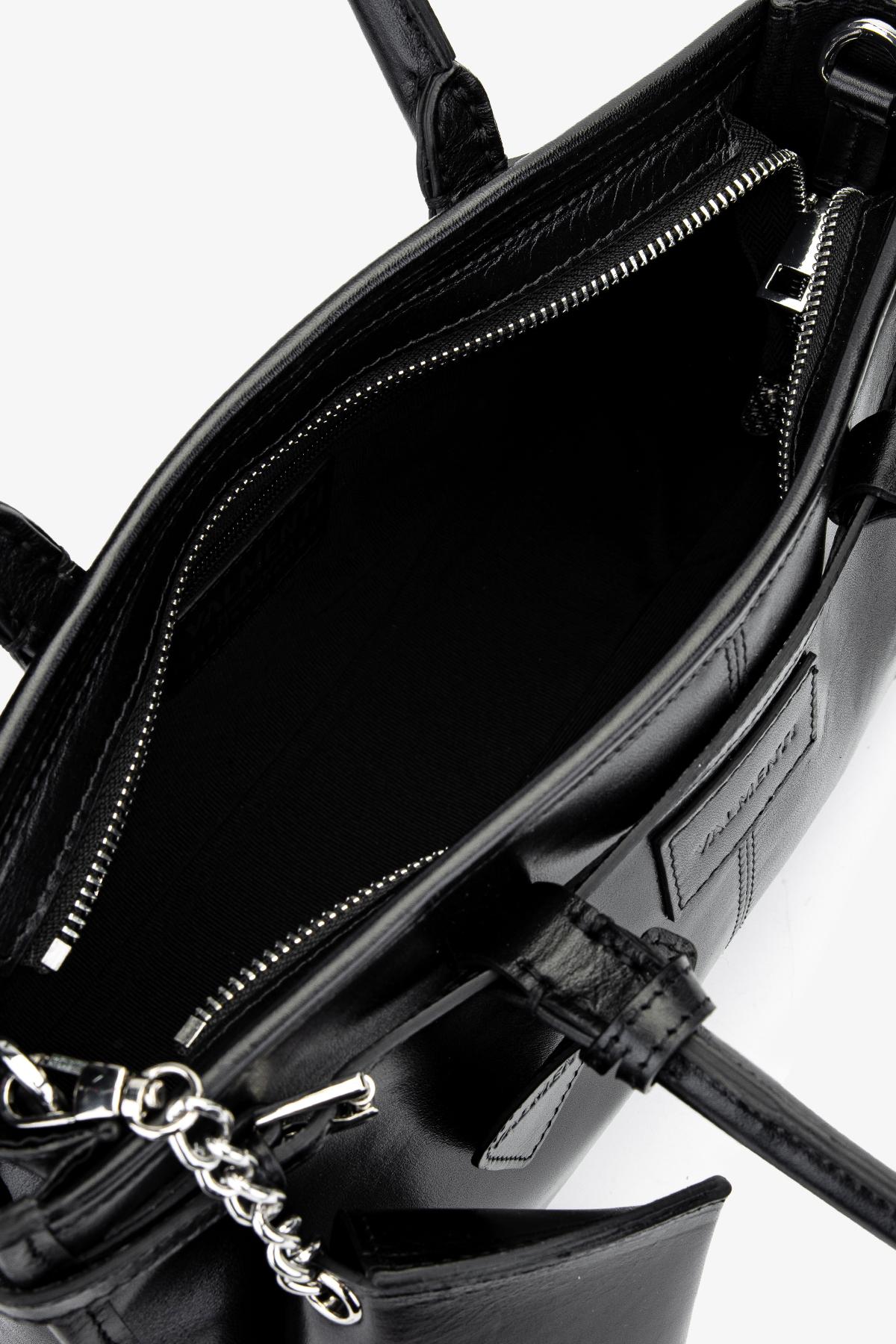 Valmenti Kadın Hakiki Deri Siyah Kol Çantası