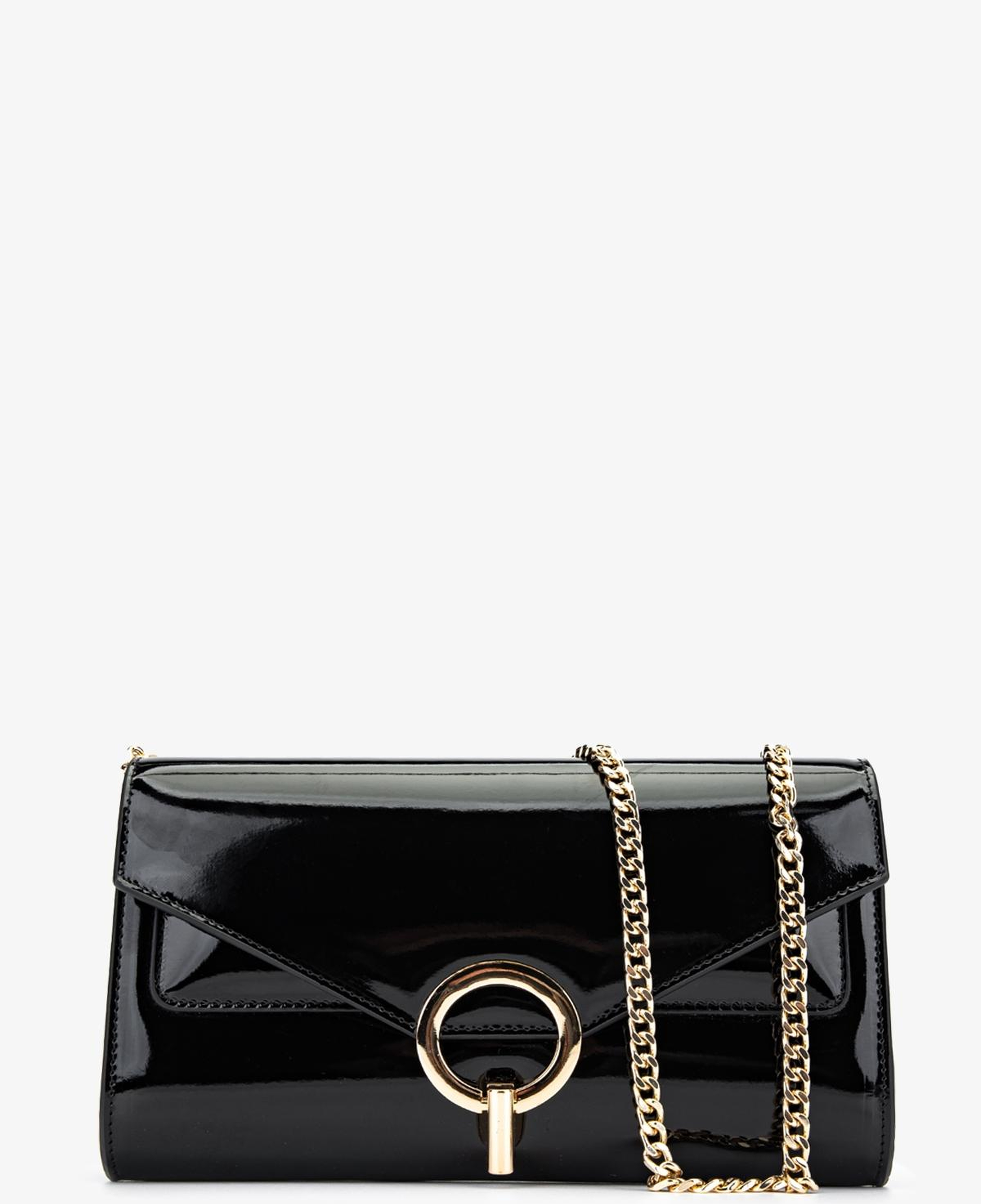 Valmenti Kadın Suni Deri Siyah Rugan Omuz Çanta