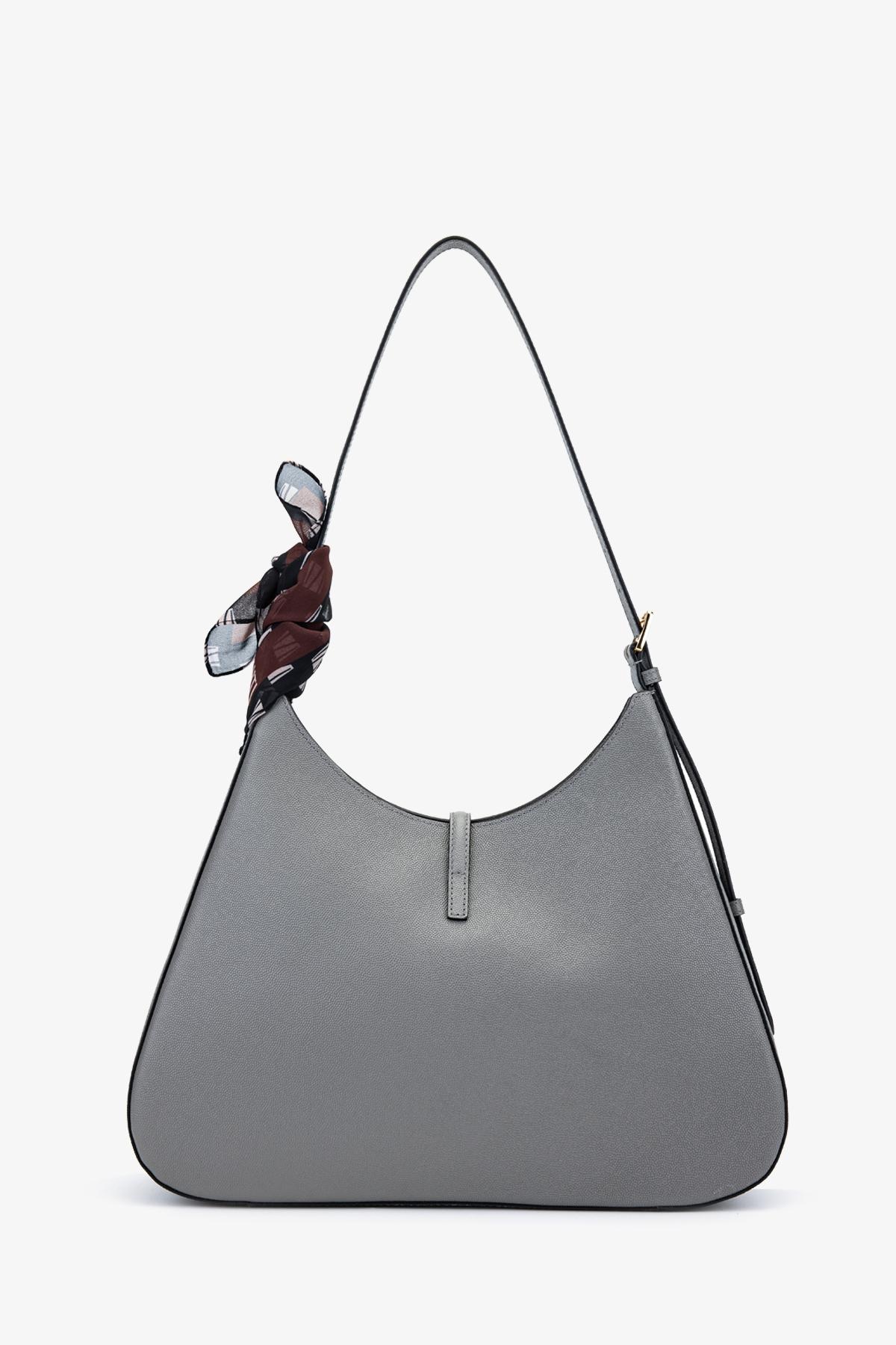 Valmenti Kadın Hakiki Deri Gri Omuz Çanta
