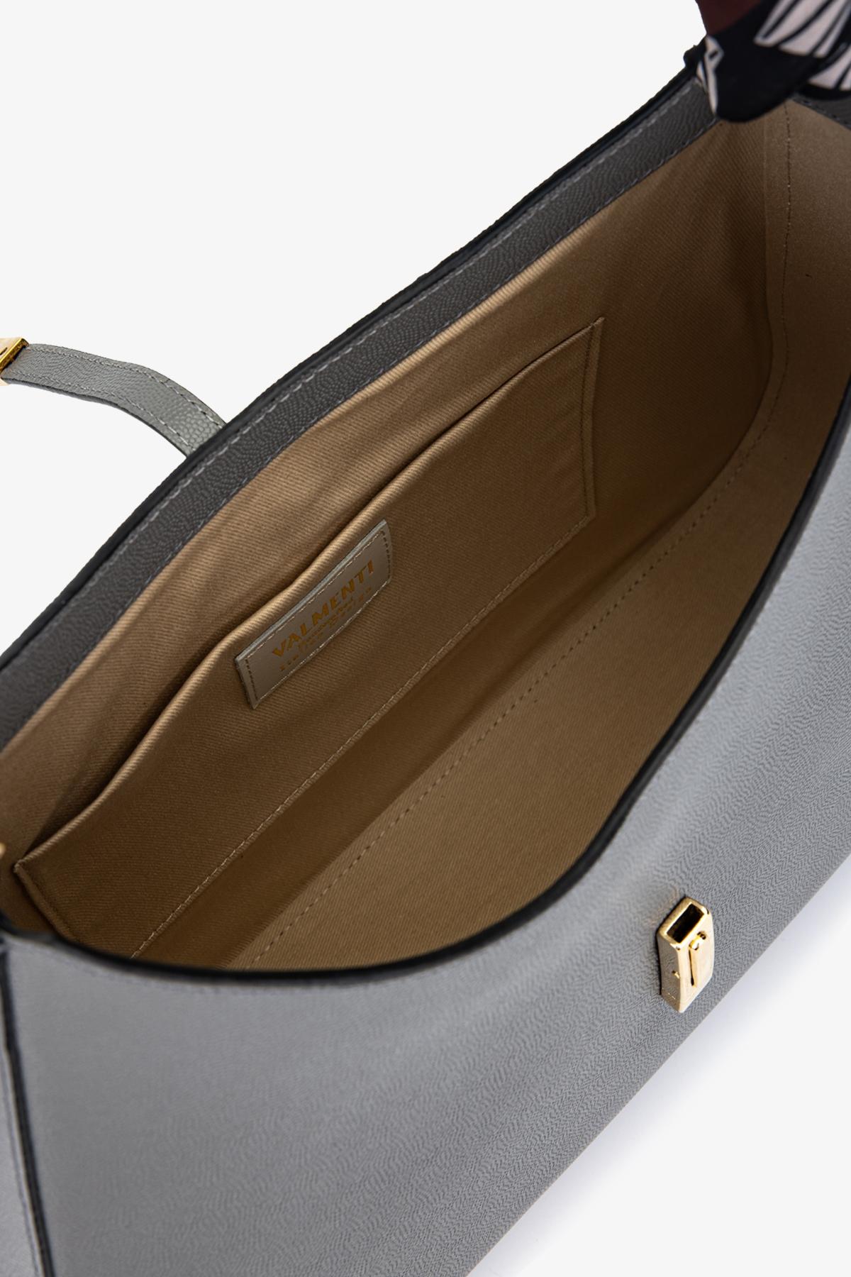 Valmenti Kadın Hakiki Deri Gri Omuz Çanta