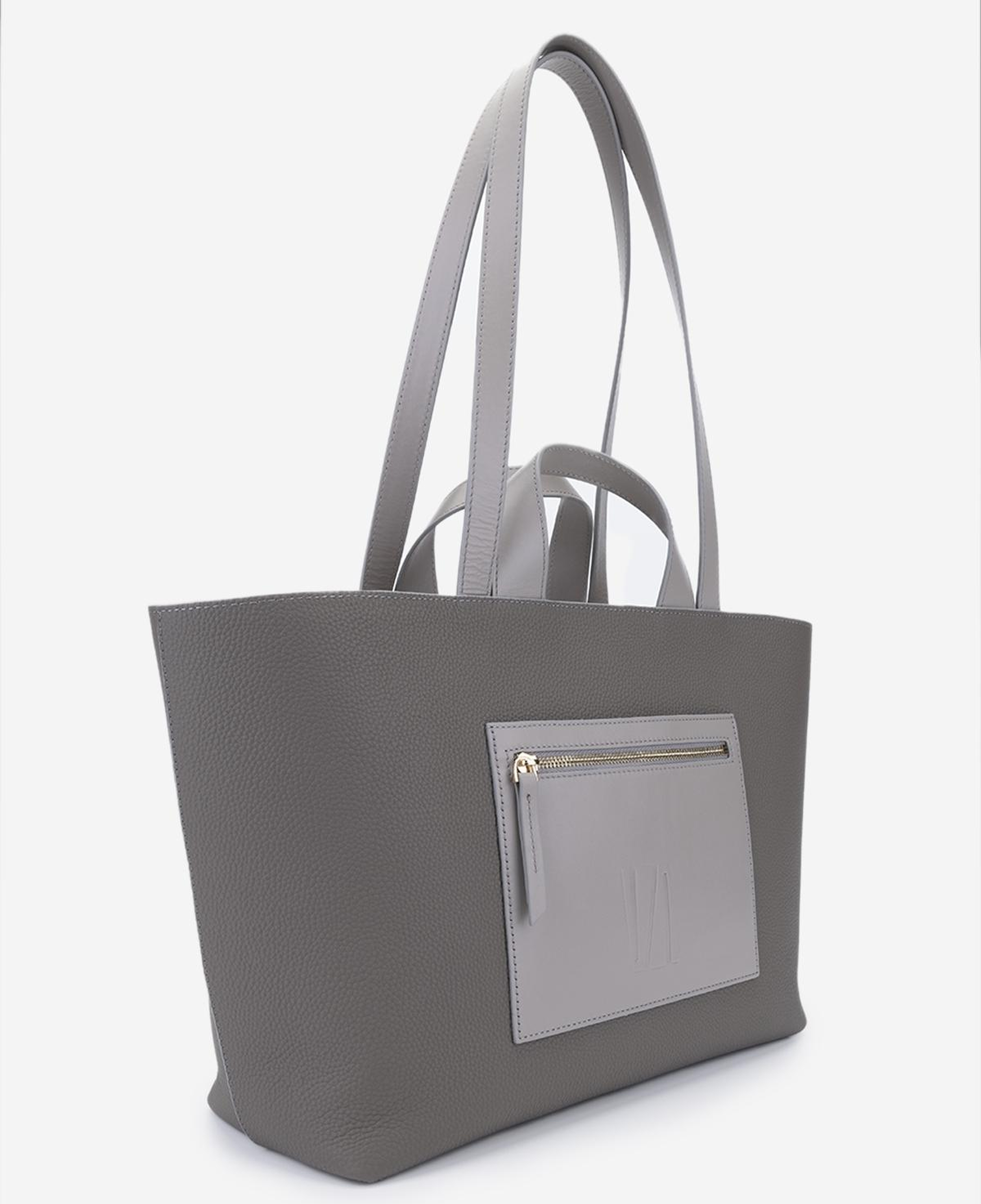 Valmenti Kadın Hakiki Deri Gri Kol Çantası