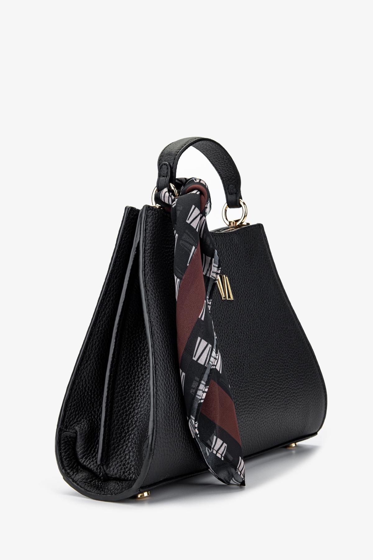 Valmenti Kadın Hakiki Deri Siyah Floter El Çantası