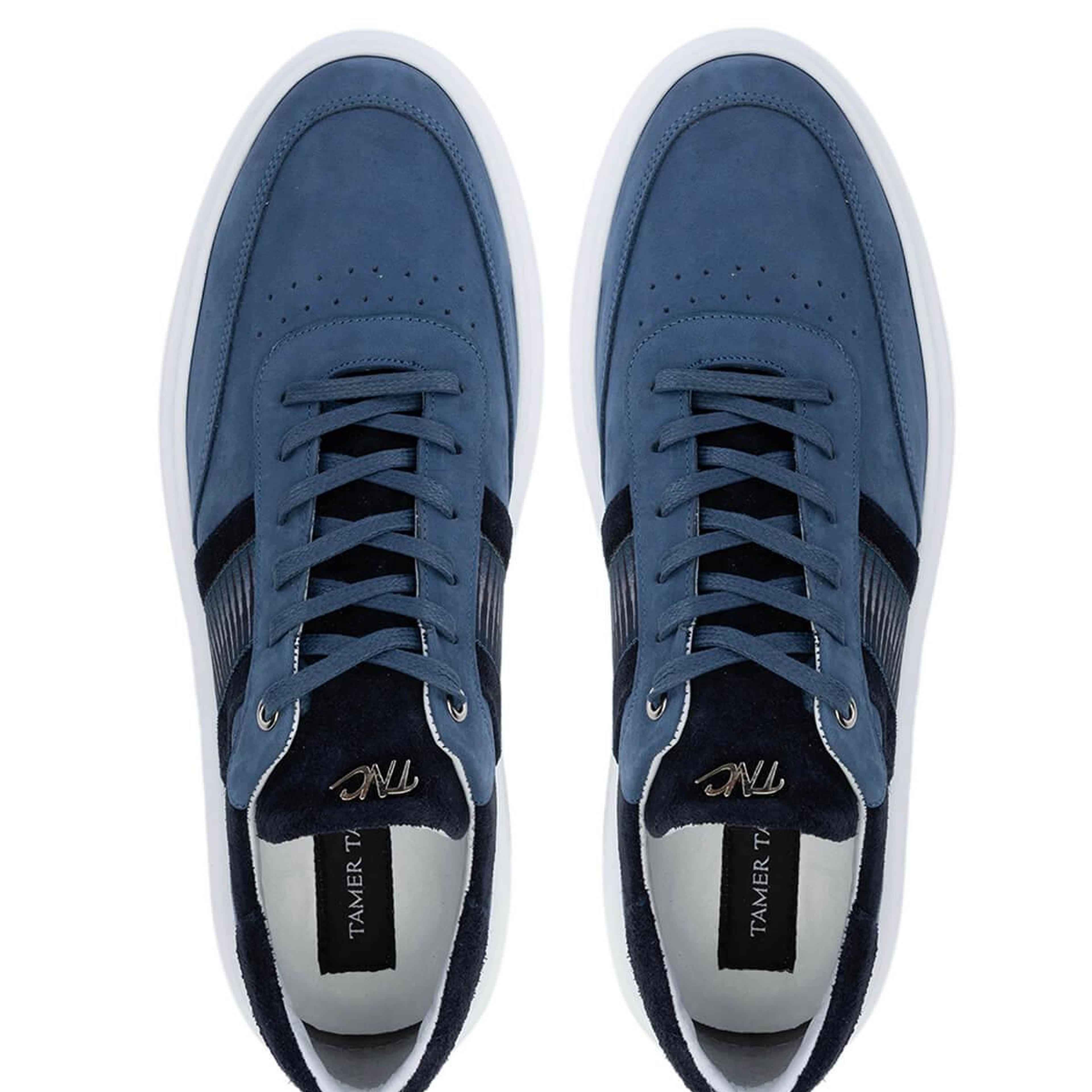 Tamer Tanca Erkek Hakiki Deri Mavi Sneakers & Spor Ayakkabı