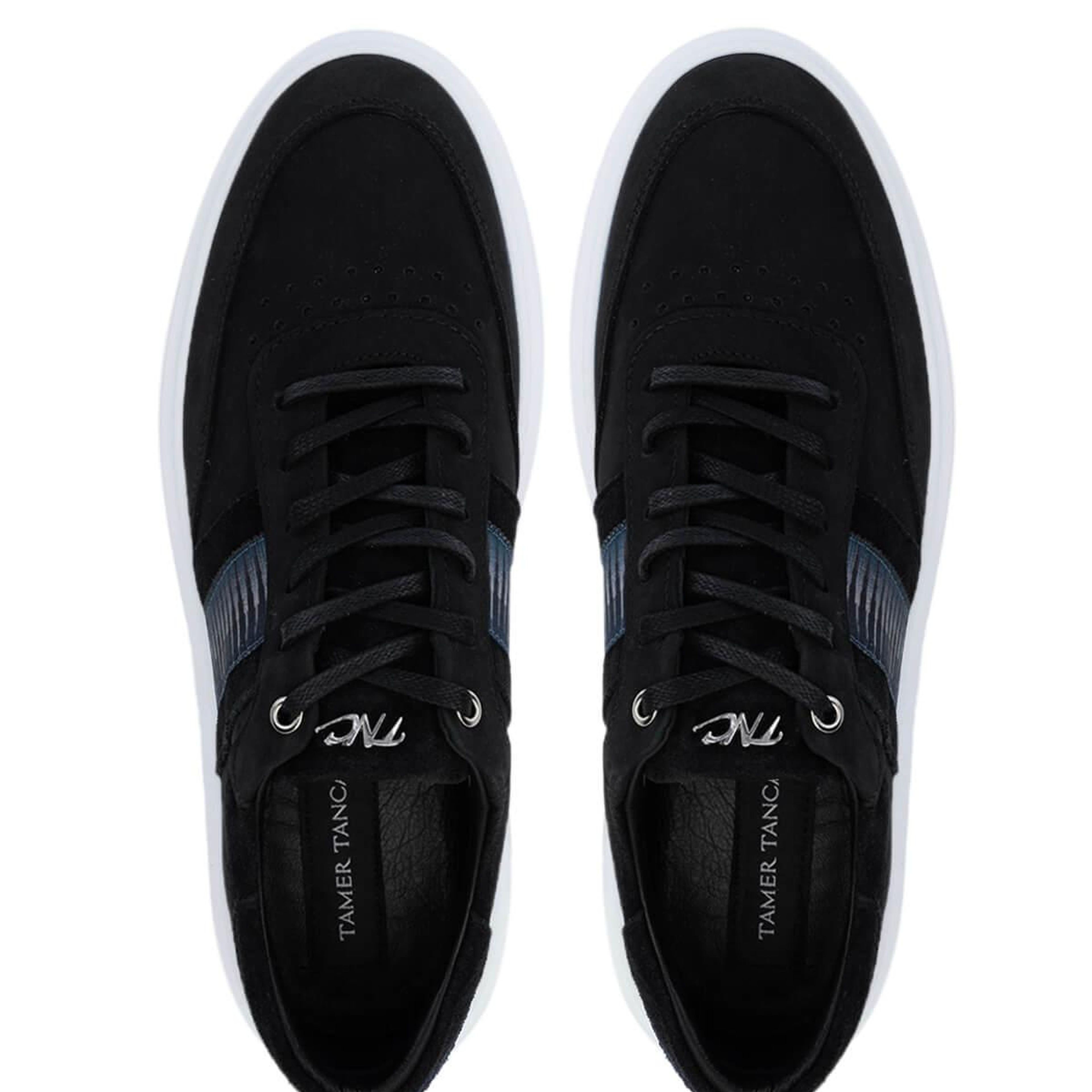 Tamer Tanca Erkek Hakiki Deri Siyah Nubuk Sneakers & Spor Ayakkabı
