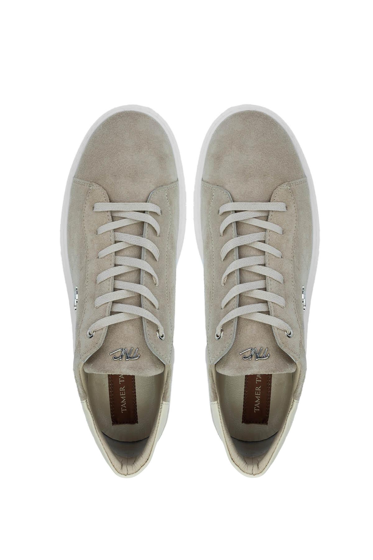 Tamer Tanca Erkek Hakiki Deri Bej Süet Sneakers & Spor Ayakkabı