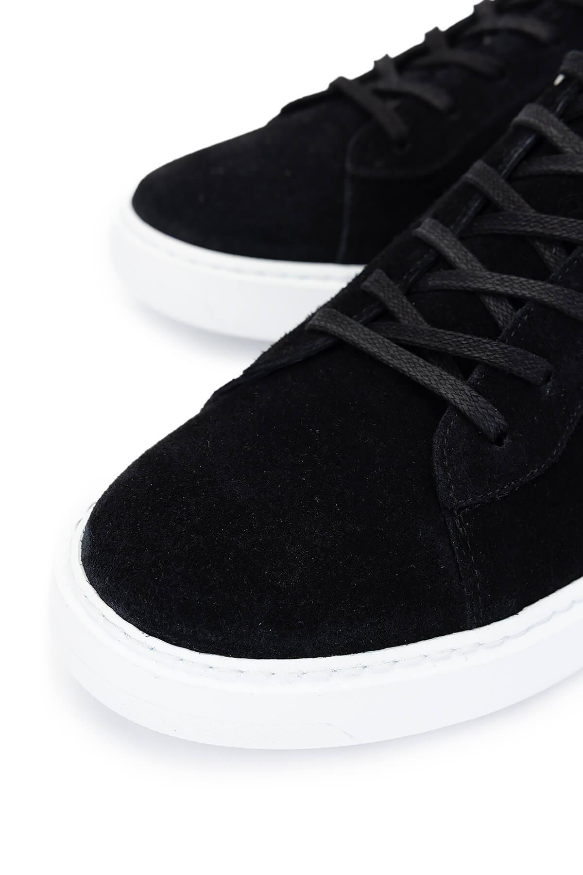 Tamer Tanca Erkek Hakiki Deri Siyah Süet Sneakers & Spor Ayakkabı