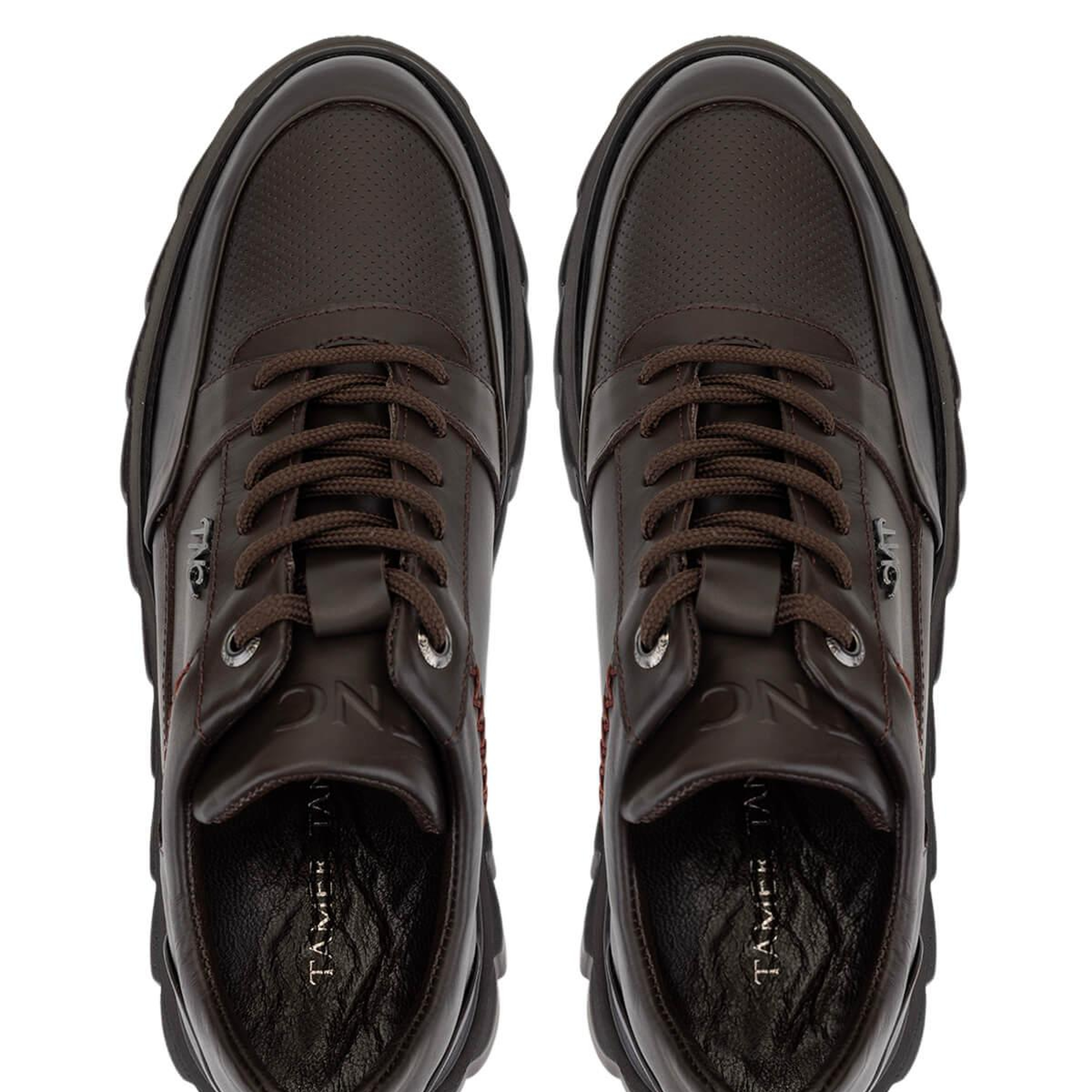 Tamer Tanca Erkek Hakiki Deri Kahverengi Sneakers & Spor Ayakkabı