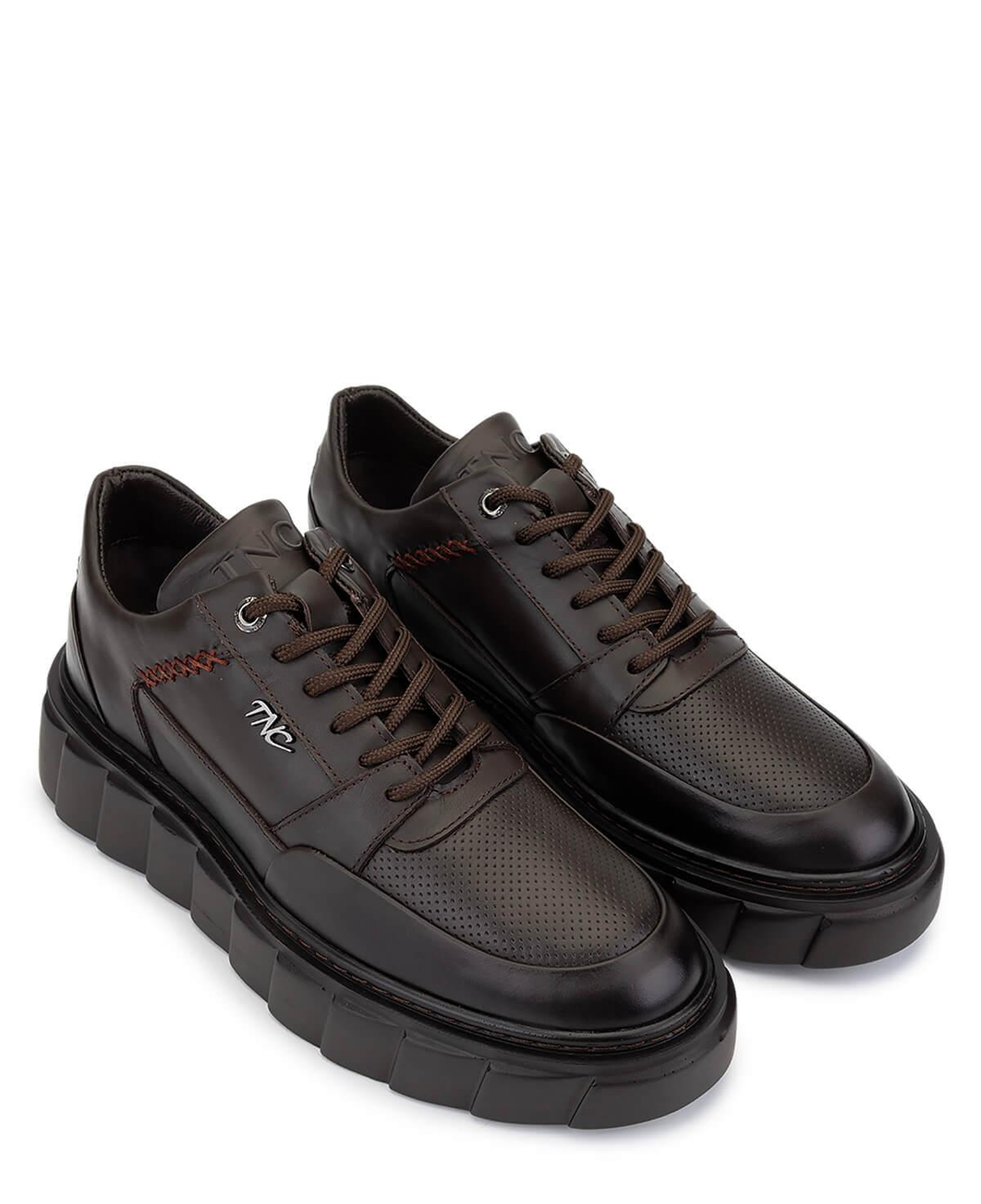 Tamer Tanca Erkek Hakiki Deri Kahverengi Sneakers & Spor Ayakkabı