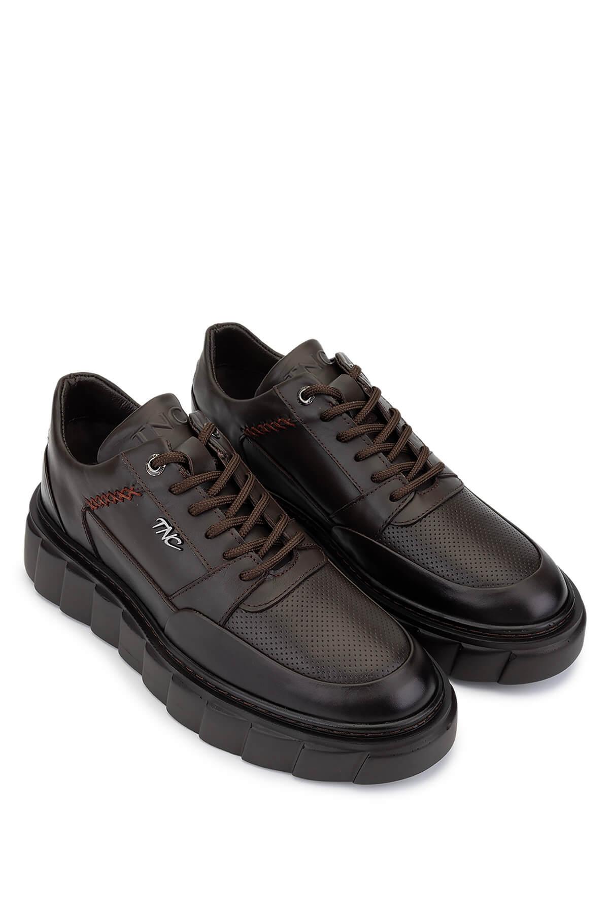 Tamer Tanca Erkek Hakiki Deri Kahverengi Sneakers & Spor Ayakkabı