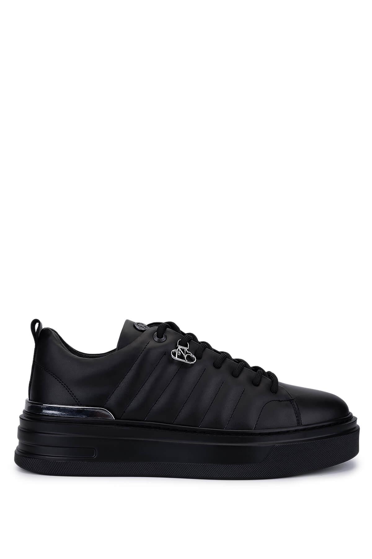 Tamer Tanca Erkek Hakiki Deri Siyah Deri Sneakers & Spor Ayakkabı