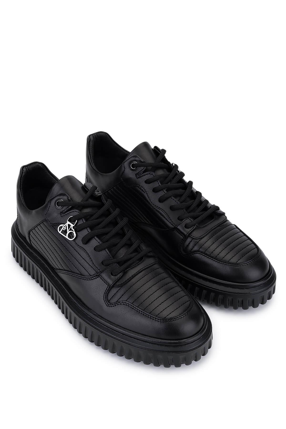 Tamer Tanca Erkek Siyah Deri Sneakers & Spor Ayakkabı