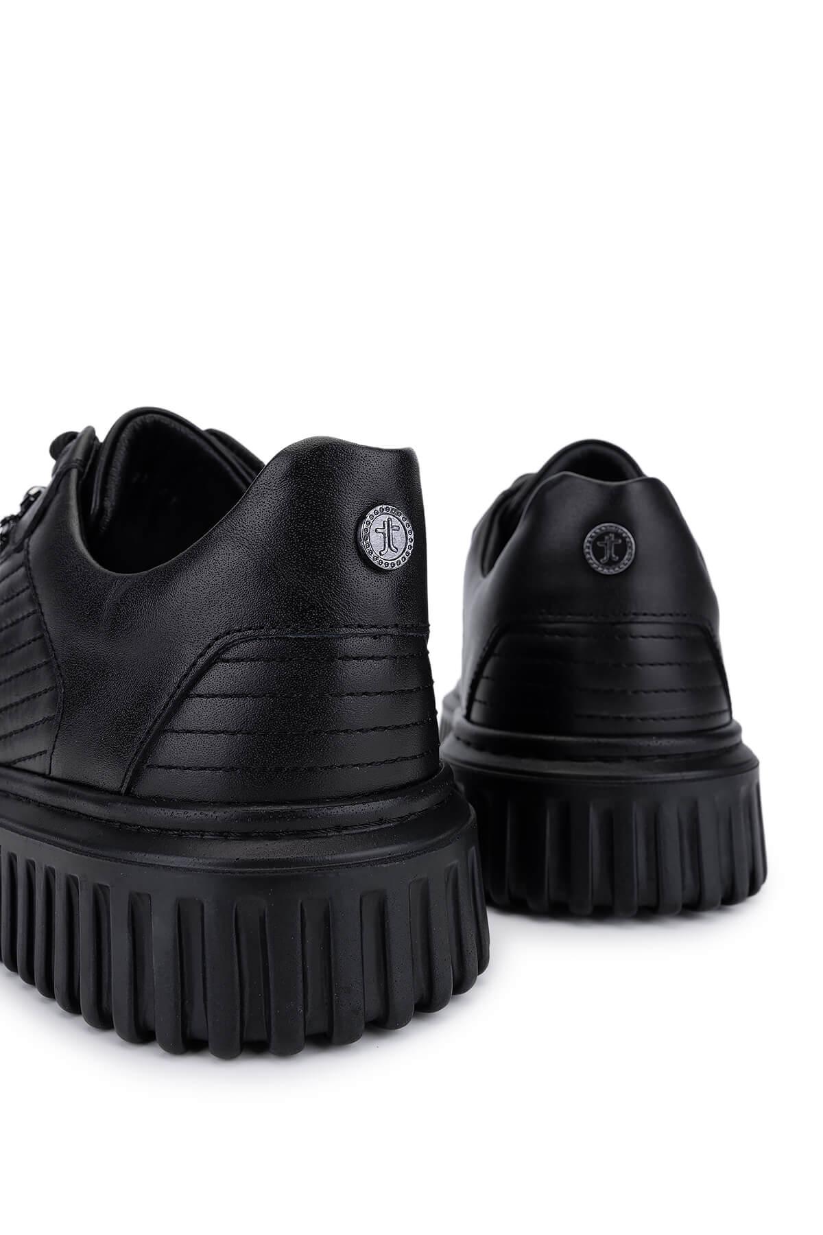 Tamer Tanca Erkek Siyah Deri Sneakers & Spor Ayakkabı